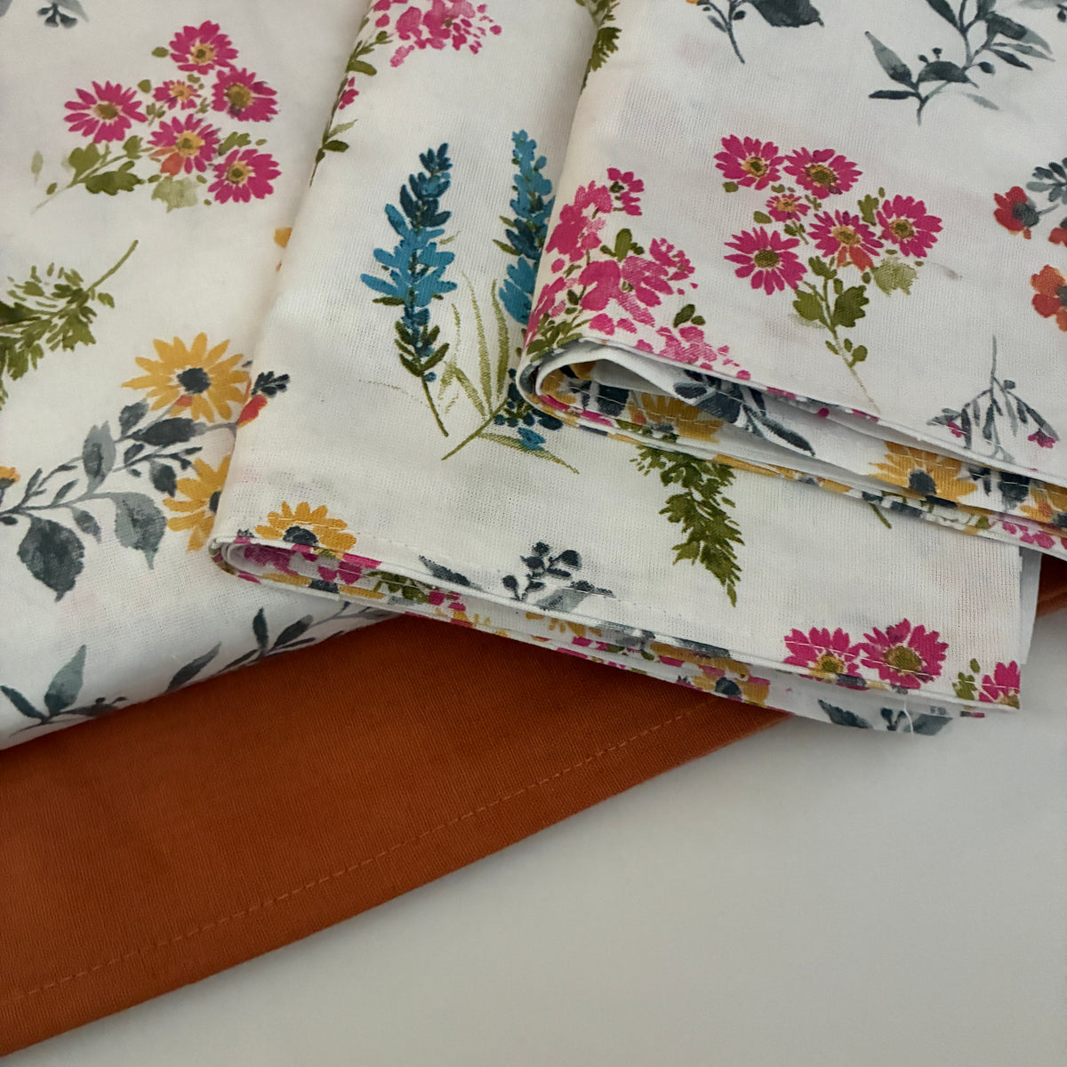 Colorful Floral King Size Cotton Bedspread 100x110 inches