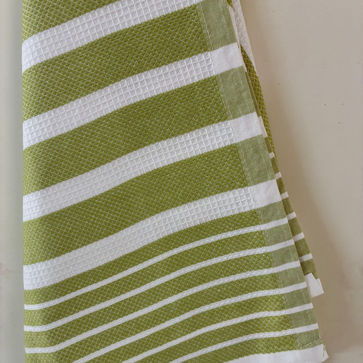 Green Stripes Cotton Bath Towels