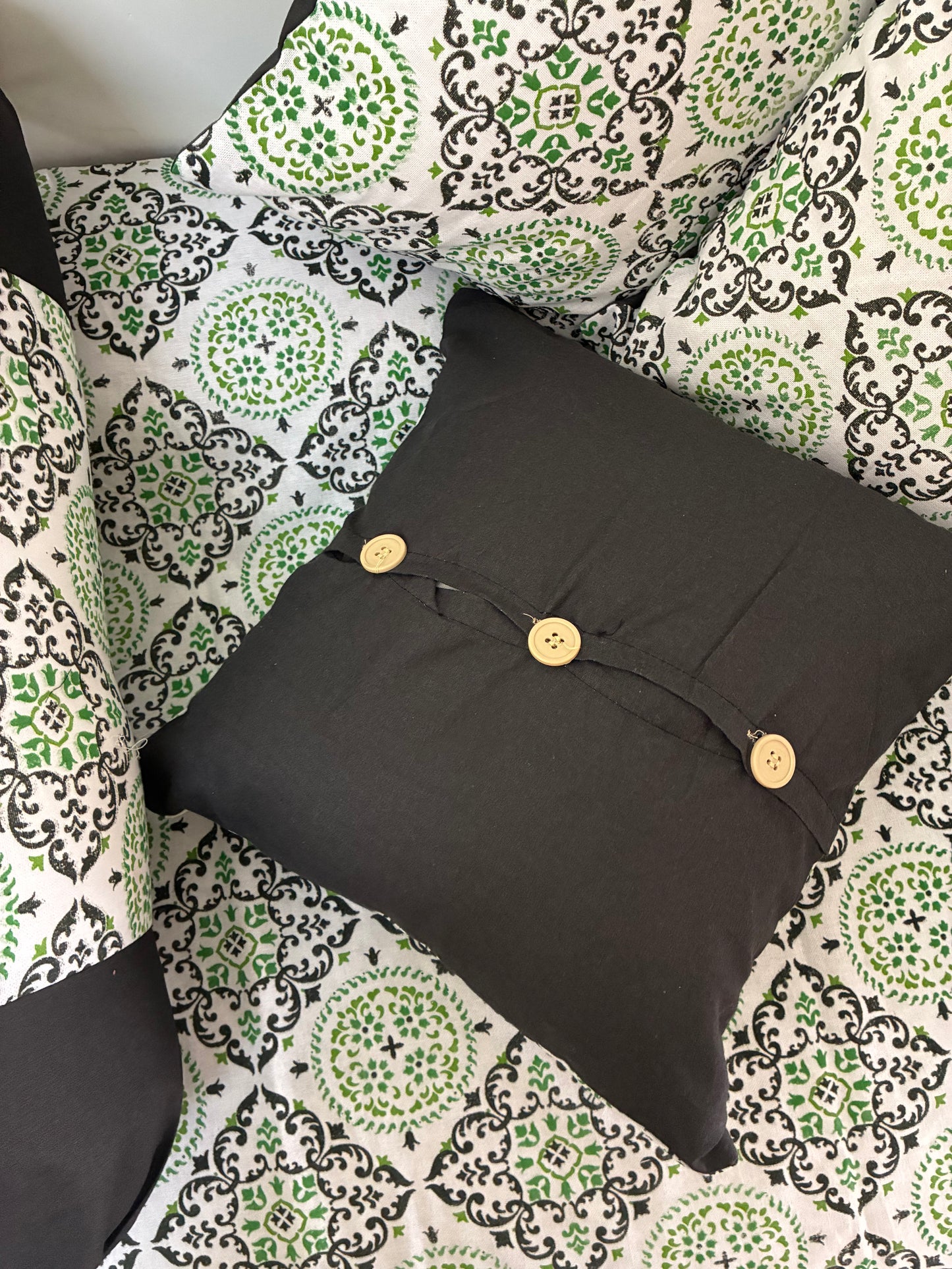 Green Motifs Diwan Set