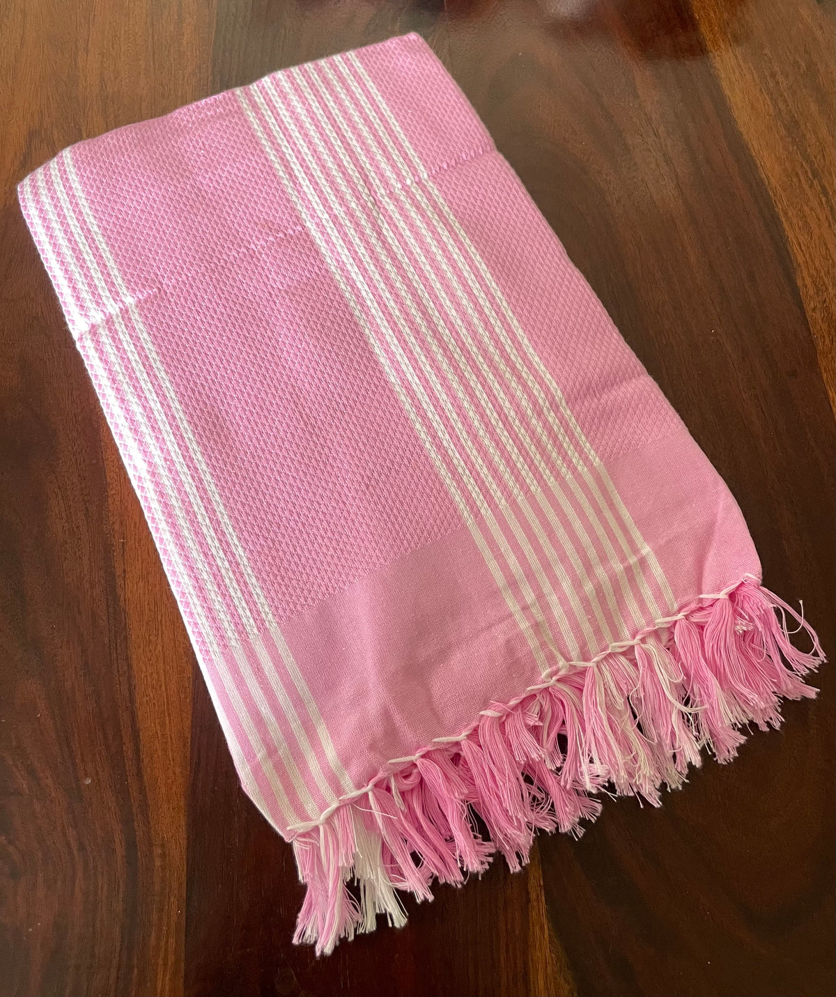 Pink Stripes Extra Long Cotton Bath Towel