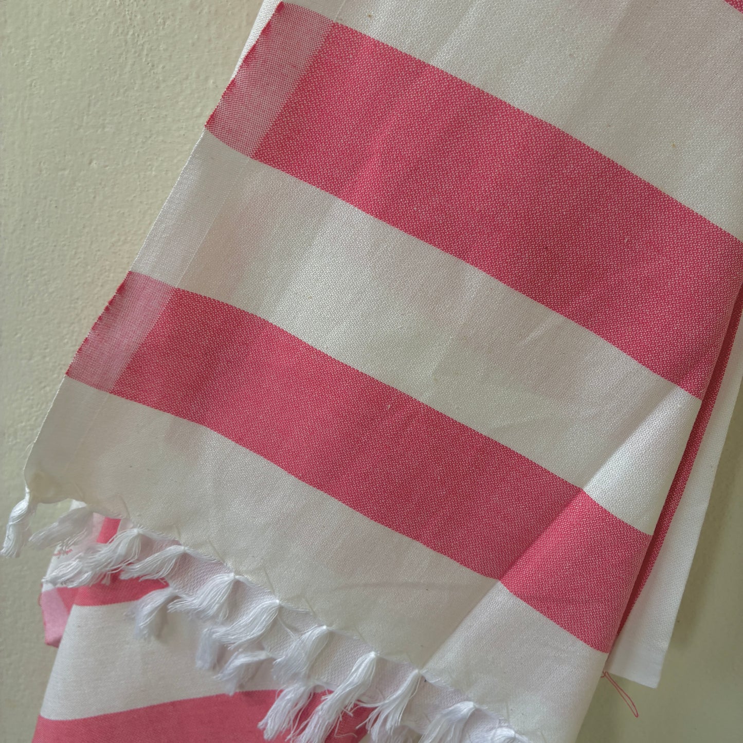 Dark Pink Stripes Cotton Bath Towels