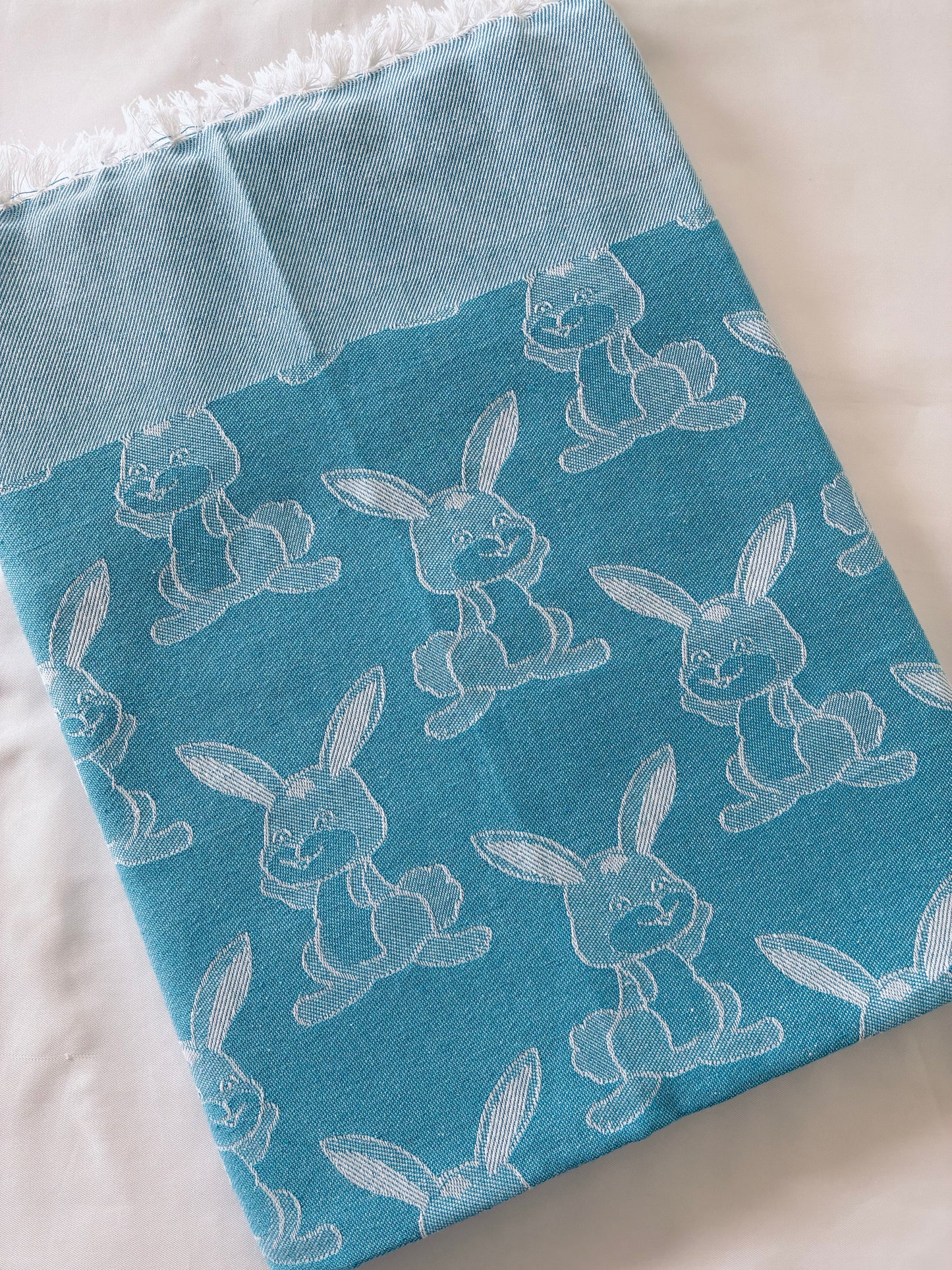 Blue Rabbit Blanket/ Throw