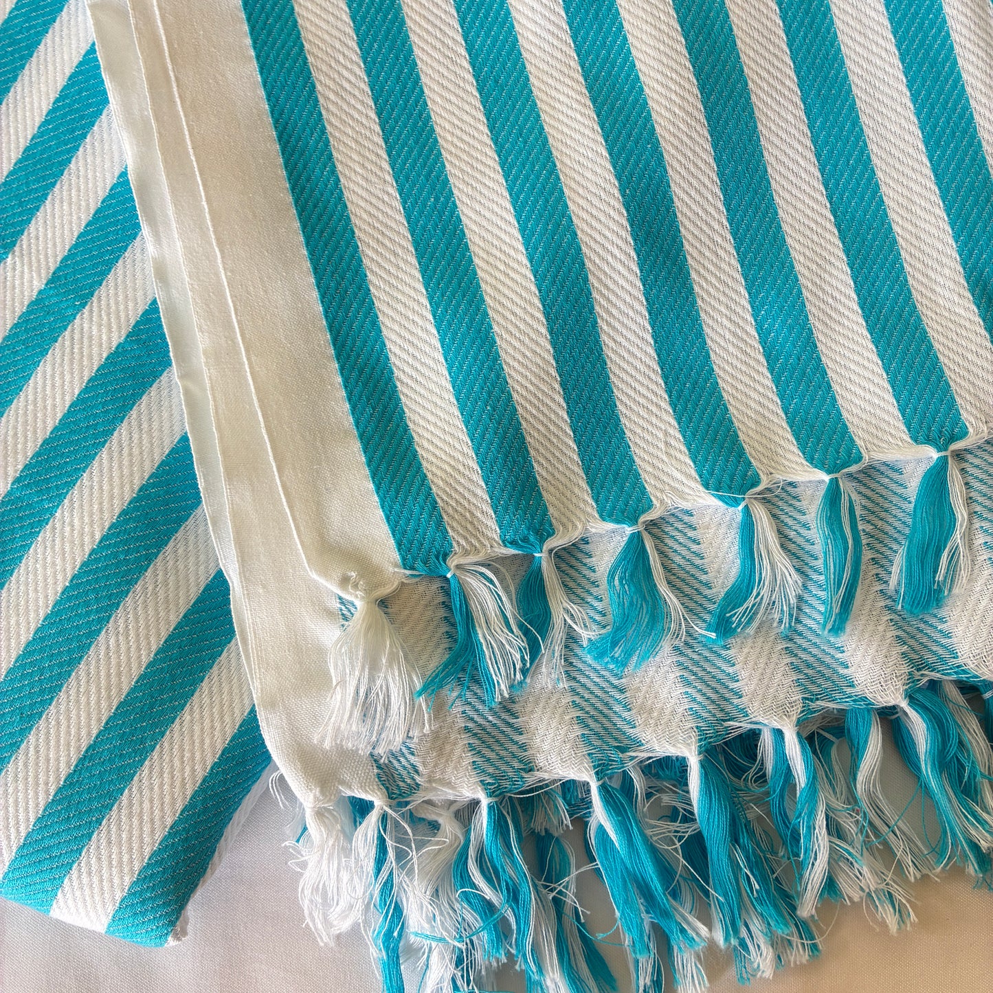 Blue Stripes Extra Long Cotton Bath Towel