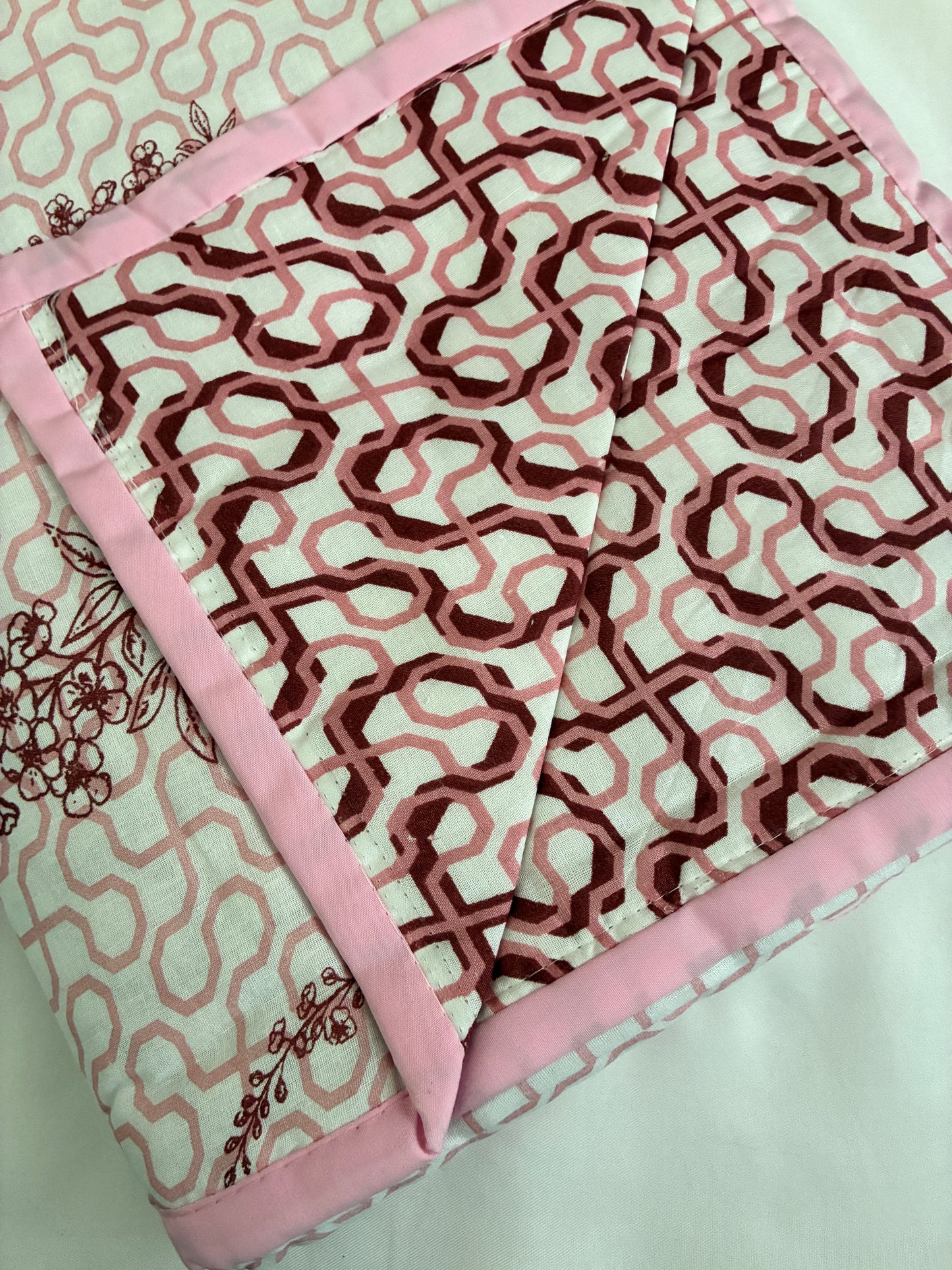 Blush Vine Single Size Cotton Dohar