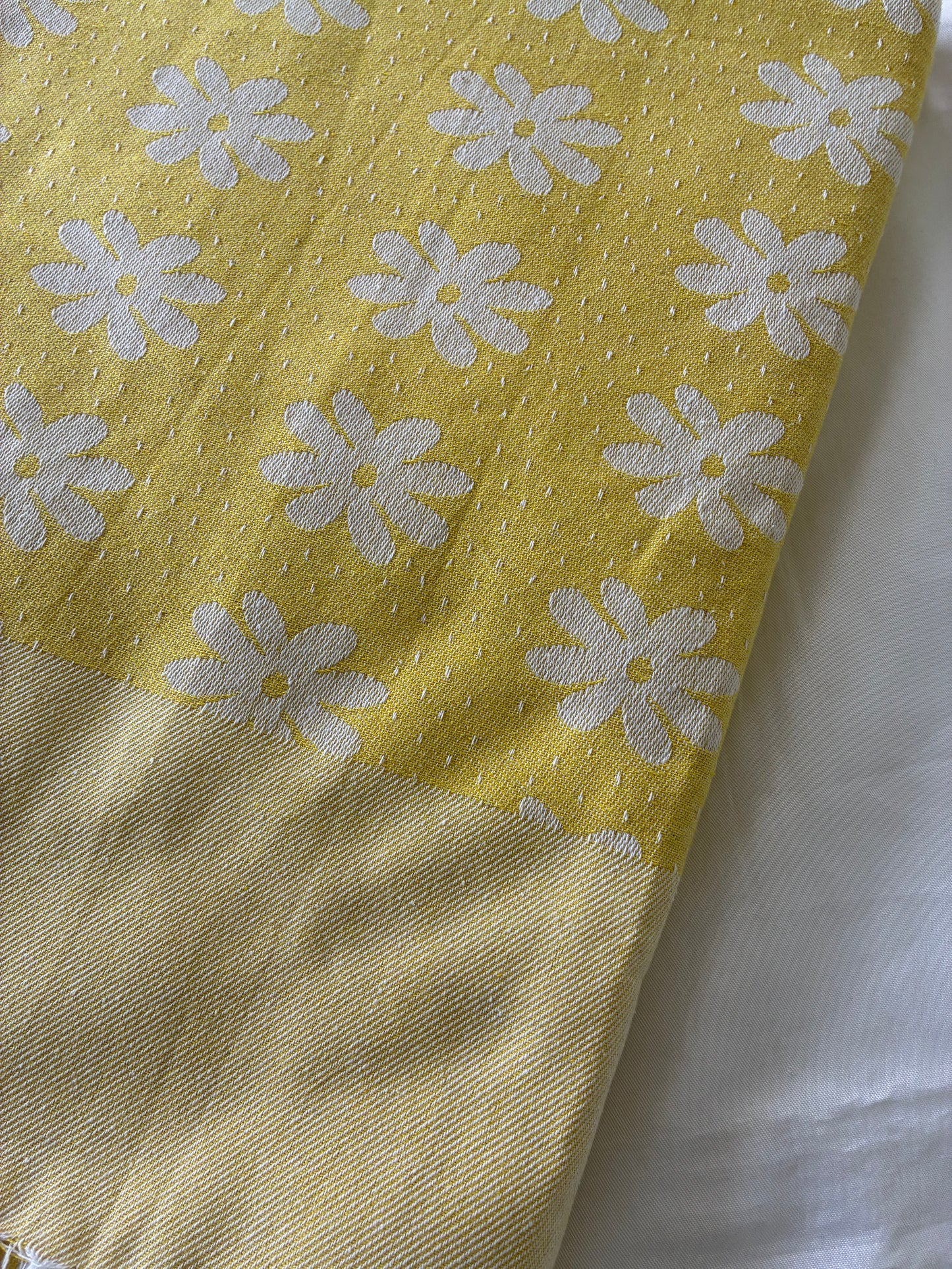 Yellow Floral Blanket / Throw