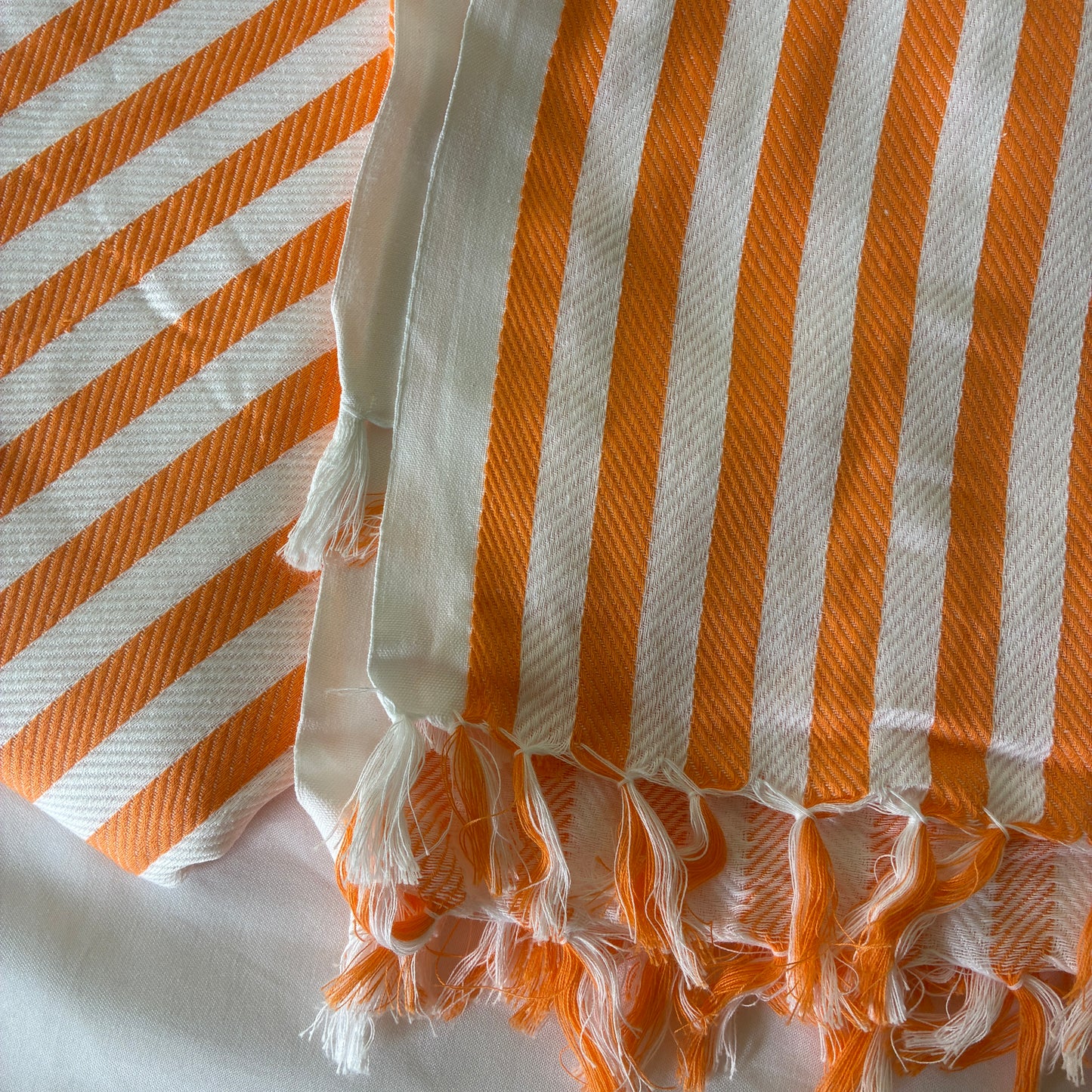 Orange Stripes Extra Long Cotton Bath Towel