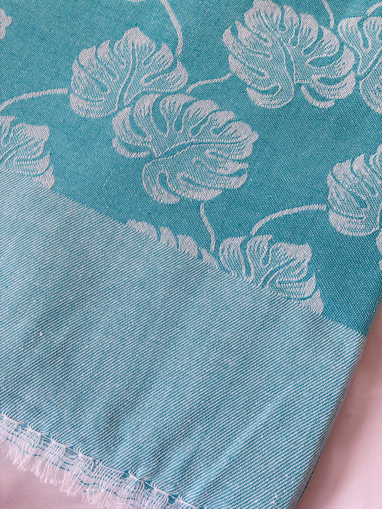 Blue Monstera Leaf Single Size Blanket / Throw