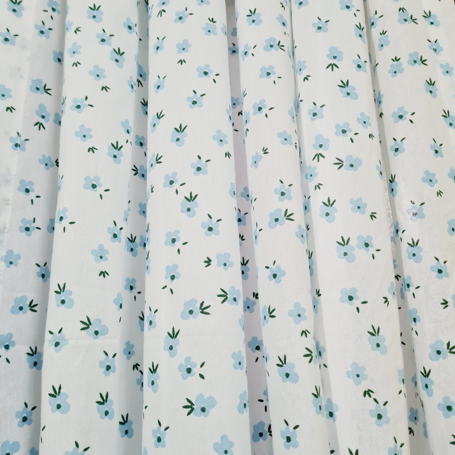 Sky blue floral Cotton Curtains