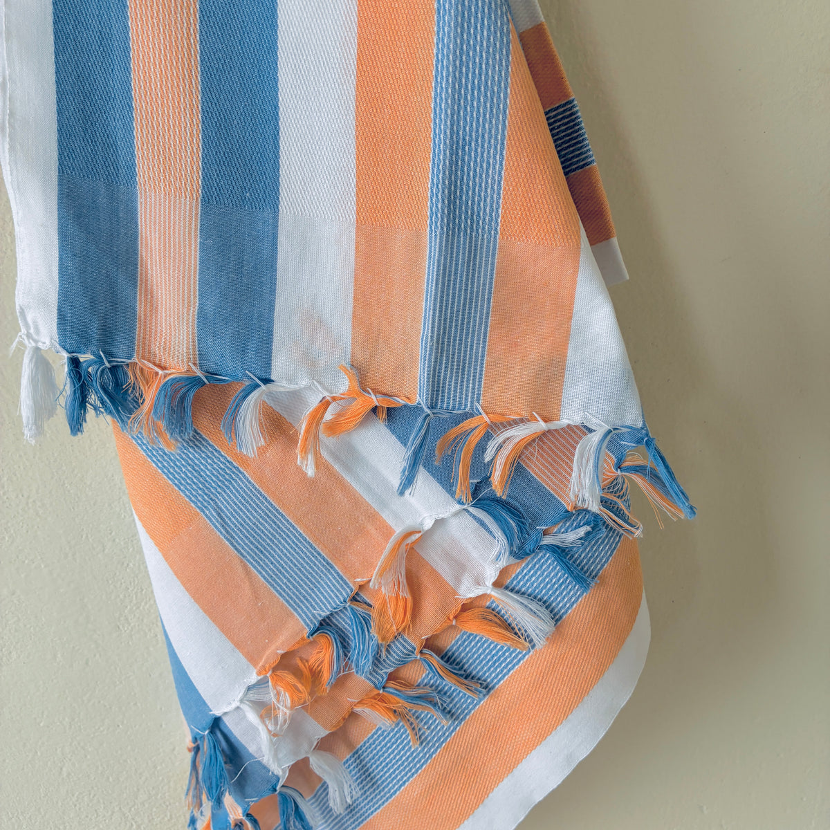 Blue & Orange Stripes Cotton Bath Towels