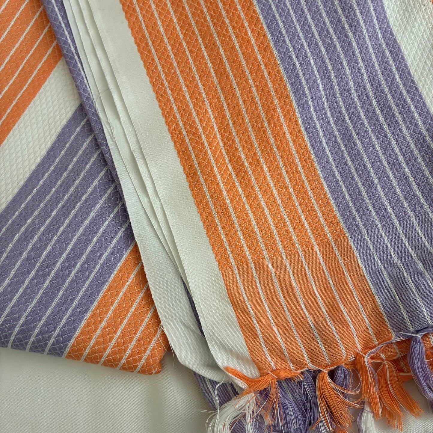 Orange Stripes Extra Long Cotton Bath Towel