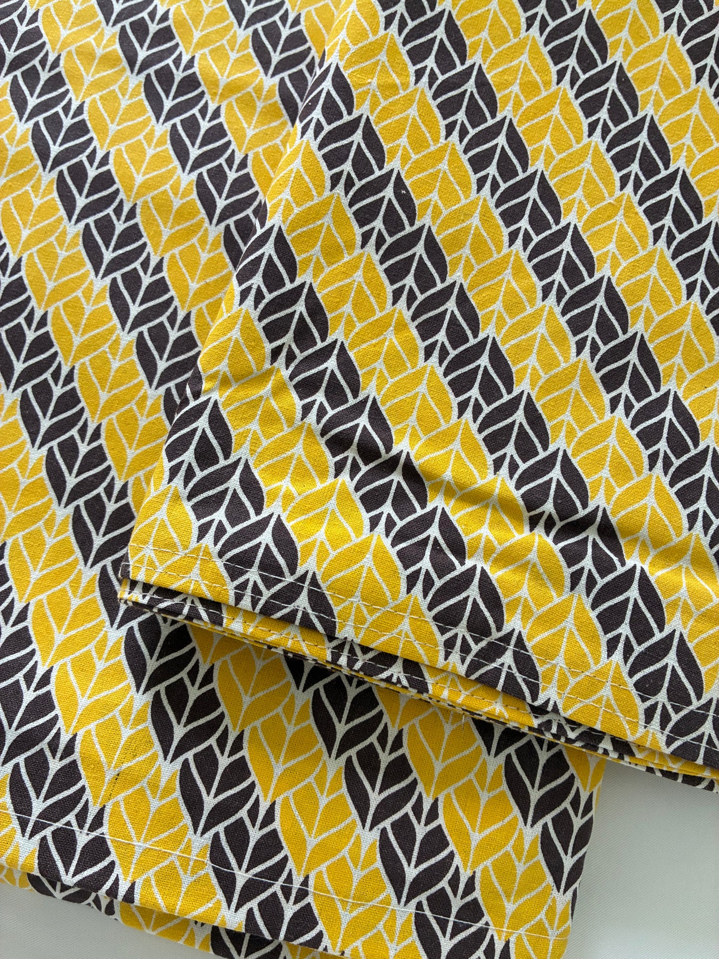 Yellow Single Size Cotton Bedspread with 1 Pillow Cover 60 x 90 in