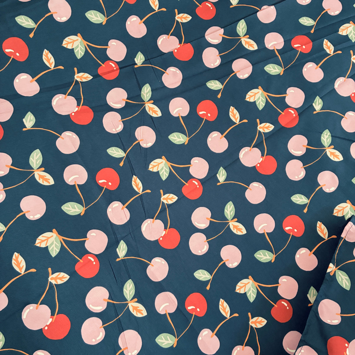 Blue Cherry Satin Cotton King Size Bedspread 100x110 inches