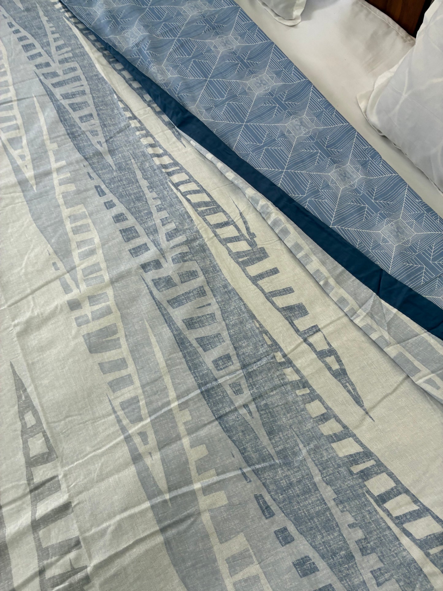 Blue Abstract Cotton Double Size Dohar