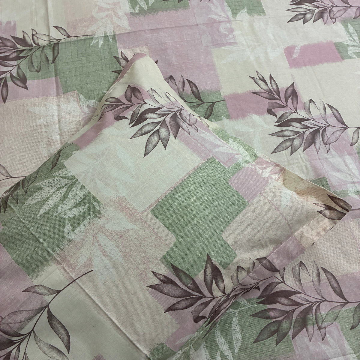 300 TC Pink Leaf King Size Cotton Bedspread 108x108 inches