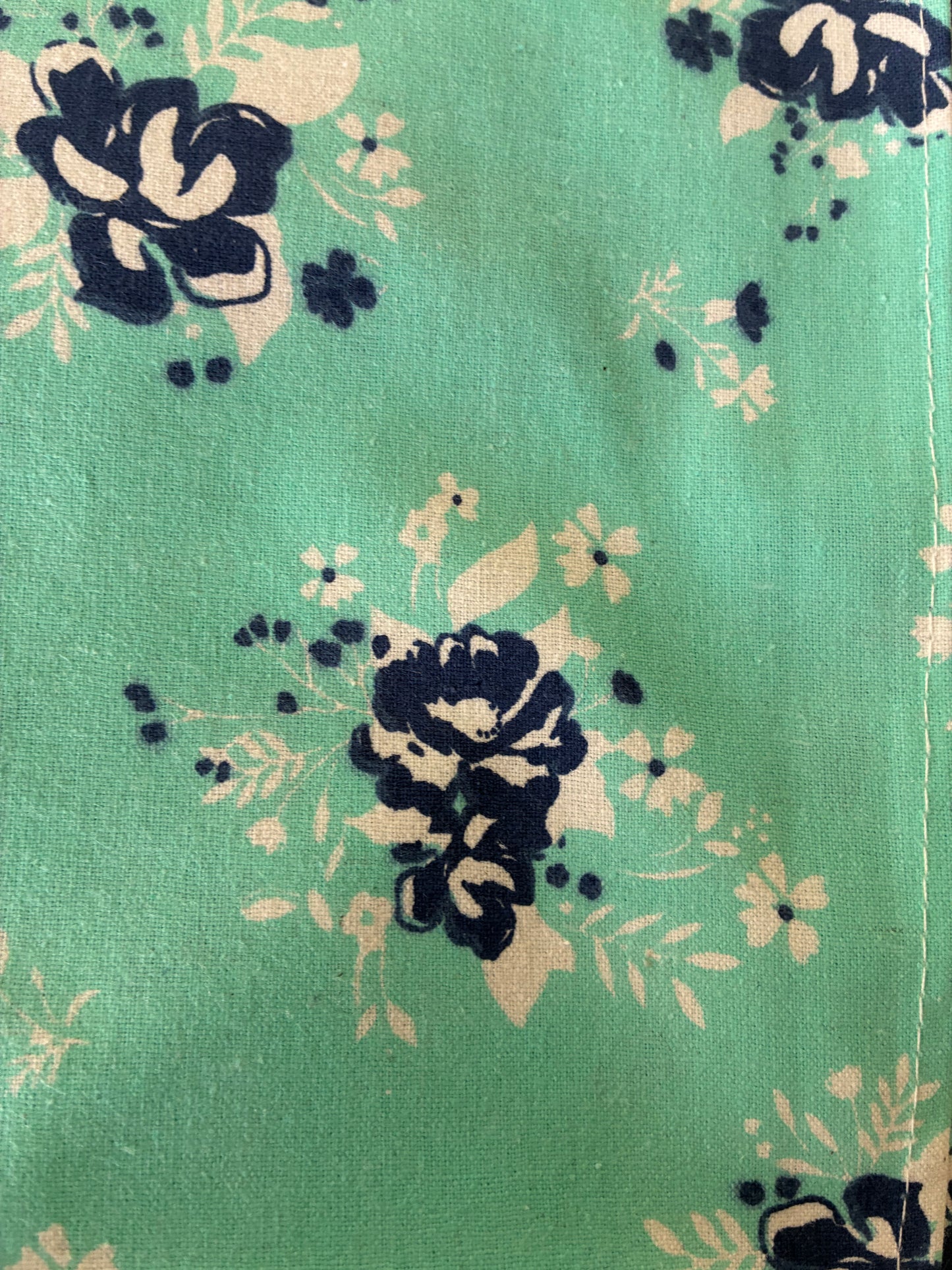 Blue Floral Single Size Cotton Bedspread with 1 Pillow Cover 60 x 90 in
