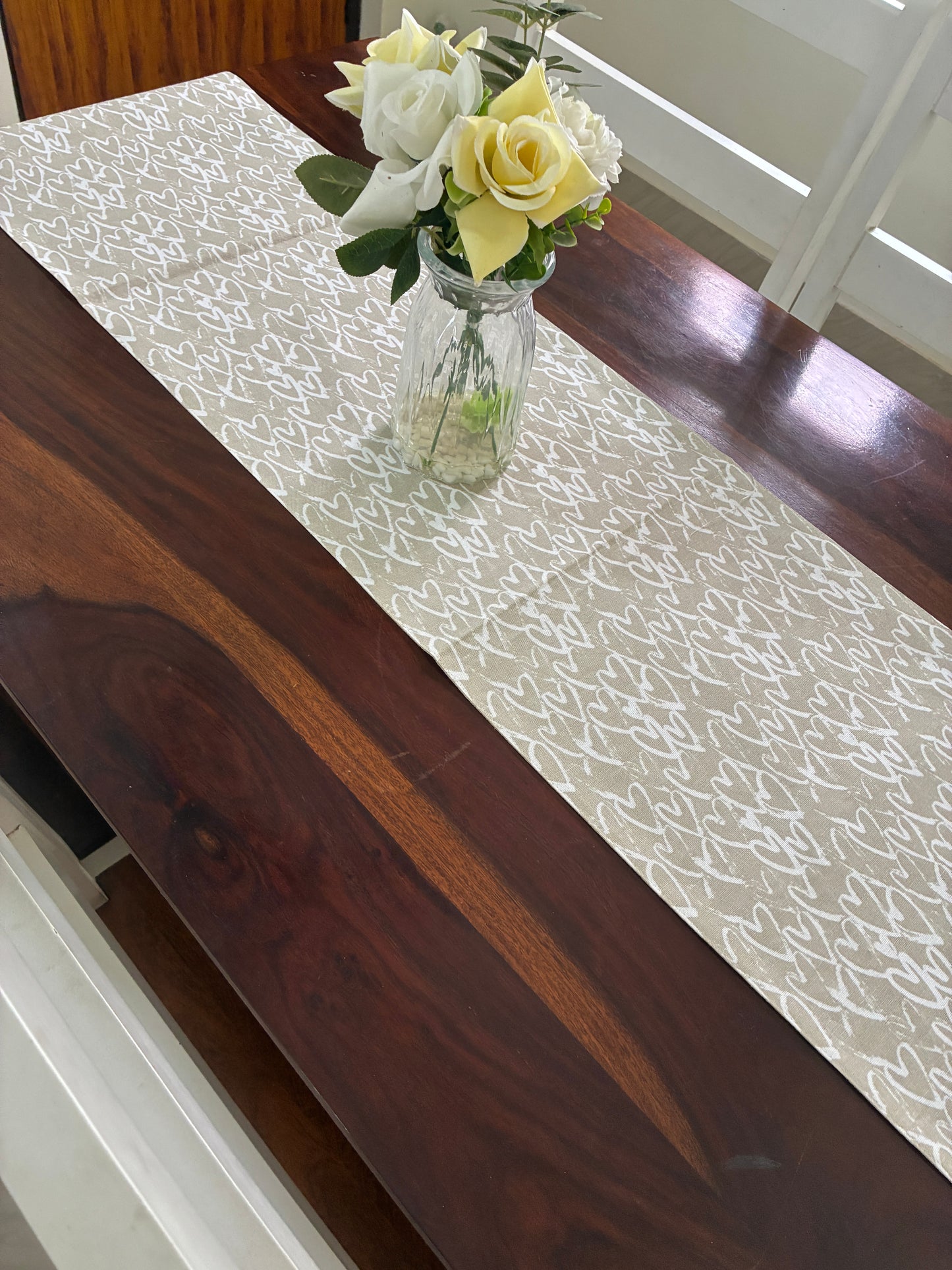 Hearts Table Runner 6 ft long