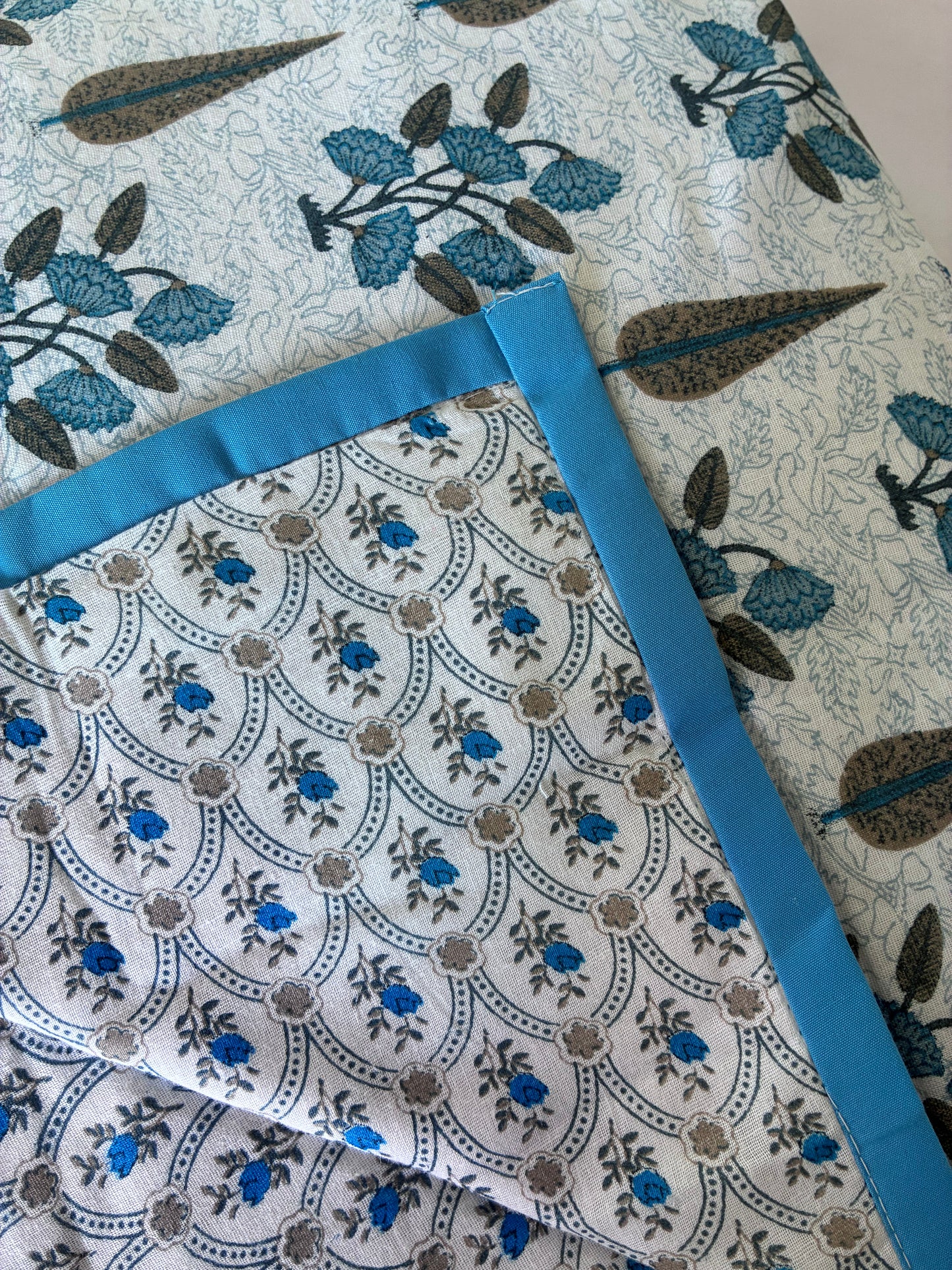 Blue Reversible Cotton Double Size Dohar