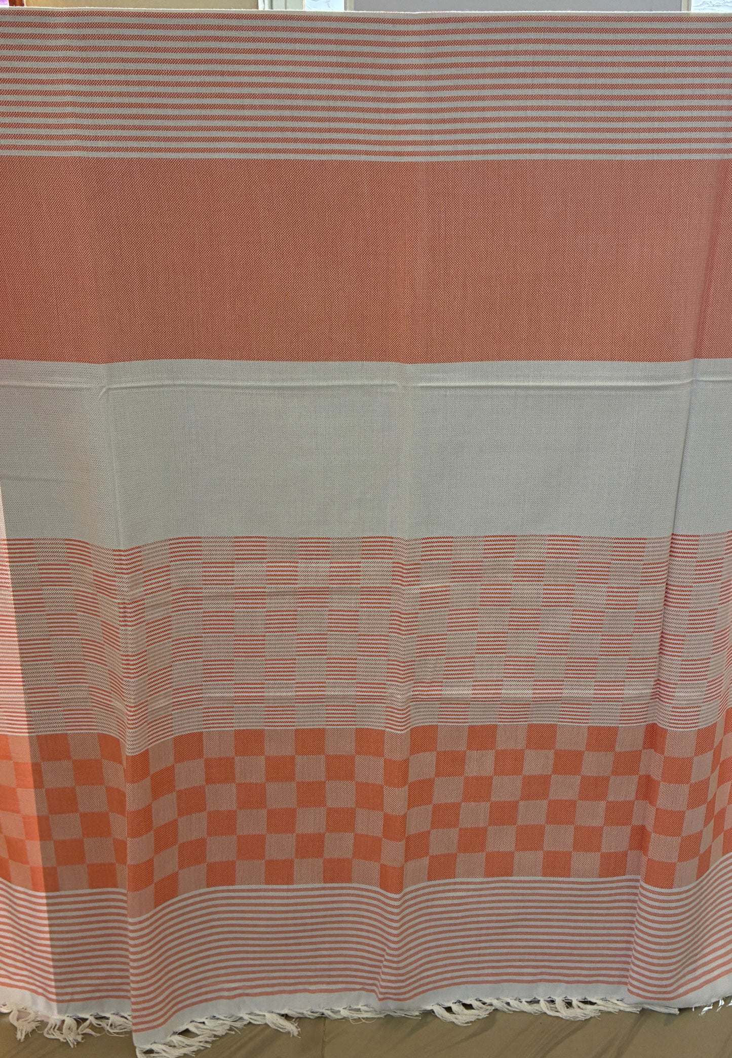 Orange Checks Bamboo Bath Towels