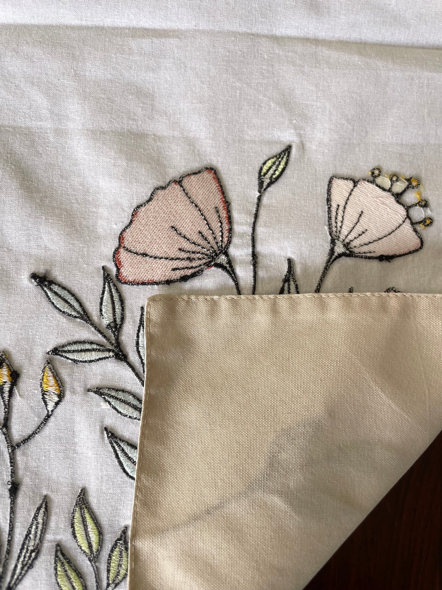 White Embroidery Table Runner 4 ft Long