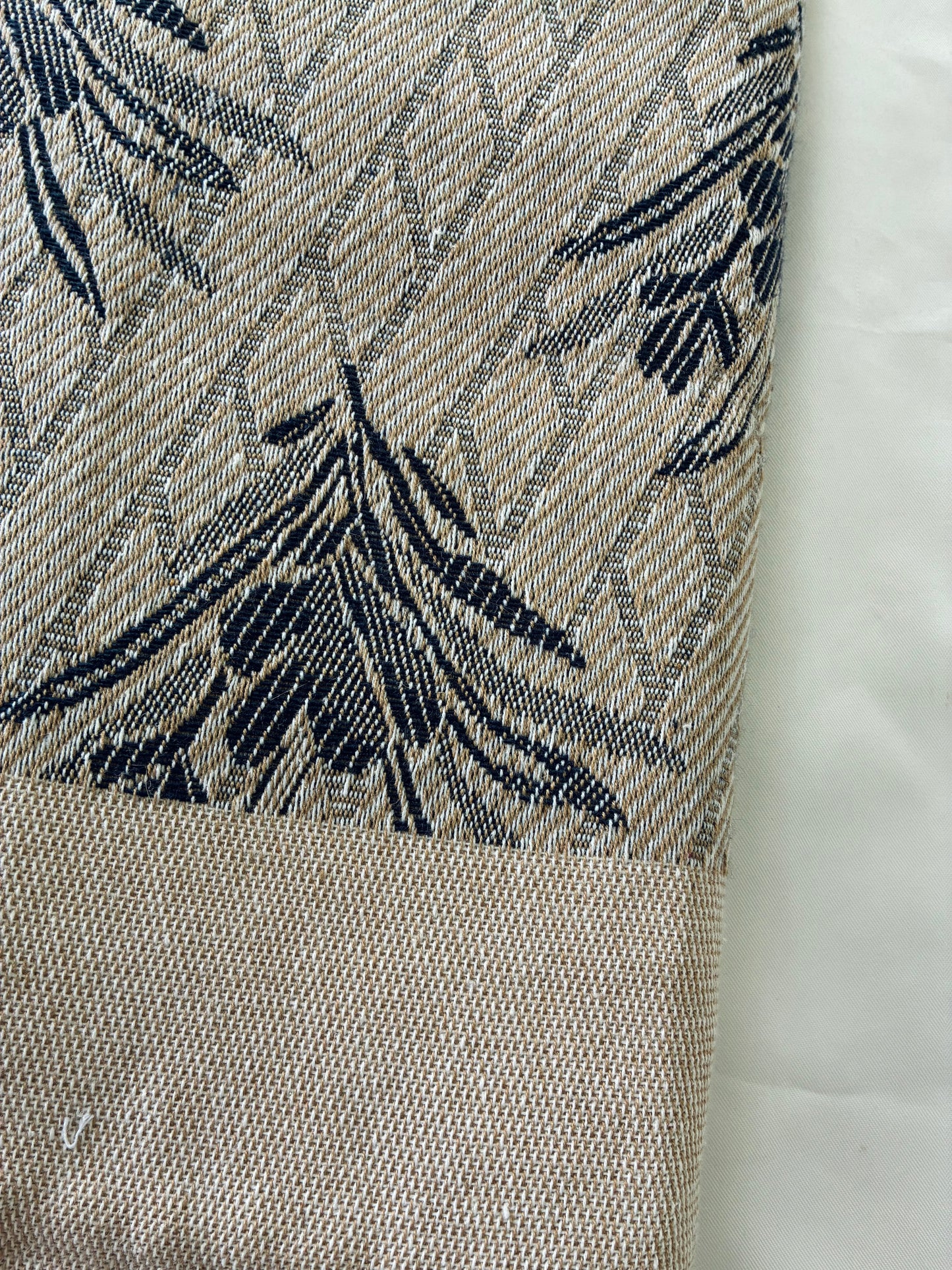 Thick Navy Blue Floral Blanket / Throw