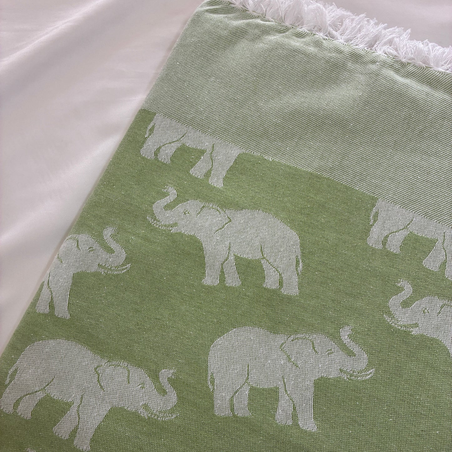 Green Elephant Blanket/ Throw