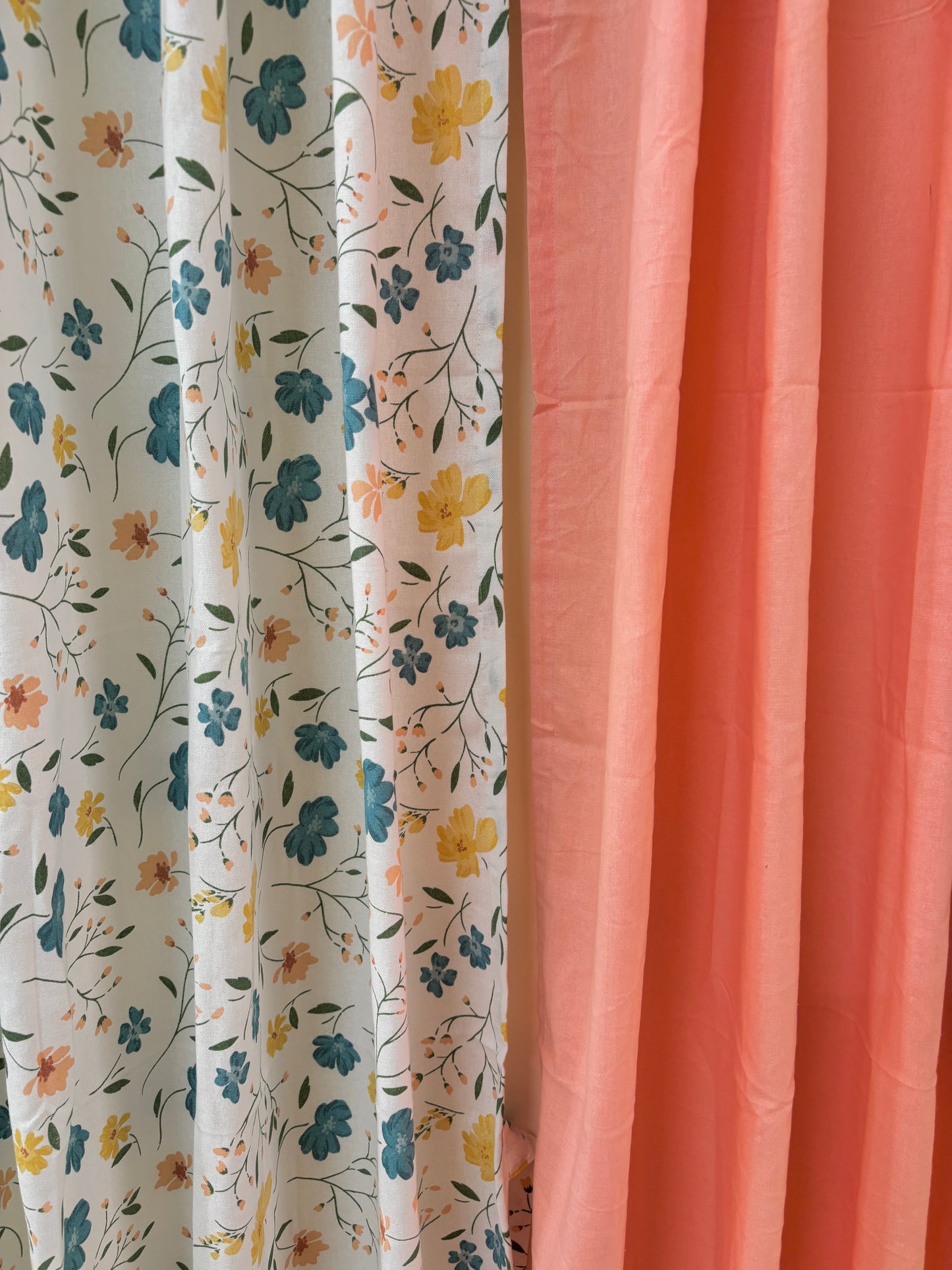 Peach solid curtain