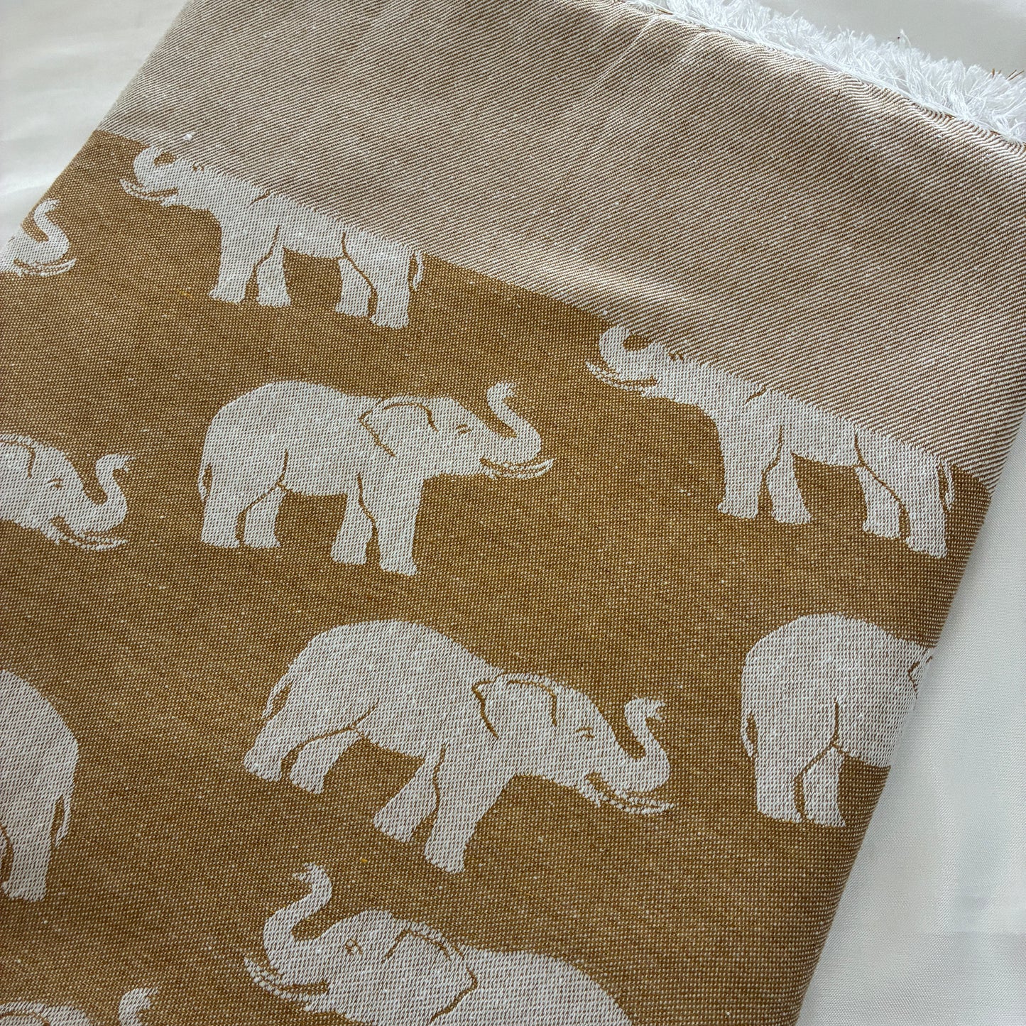 Brown Elephant Blanket/ Throw