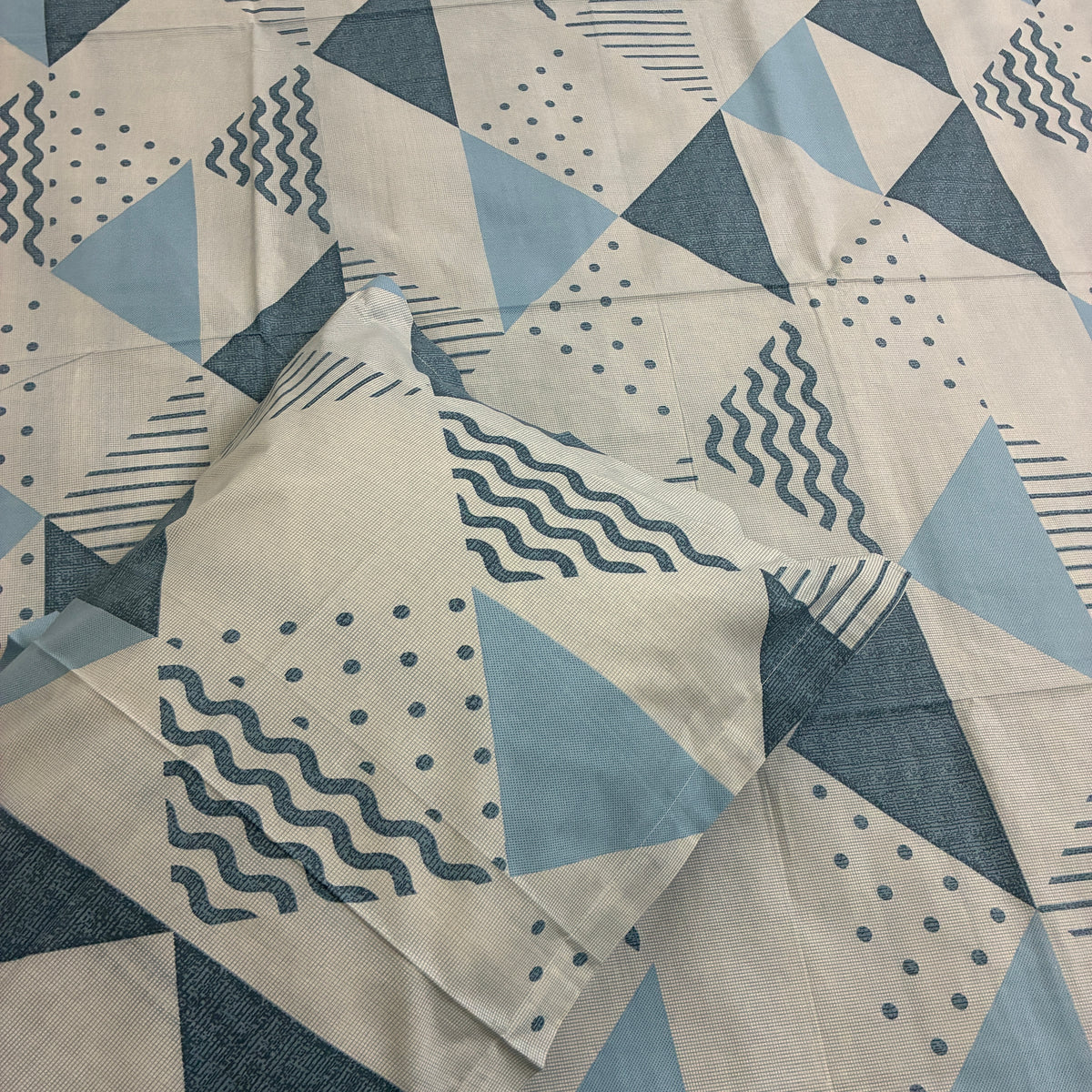 300 TC Blue Abstract King Size Cotton Bedspread 108x108 inches