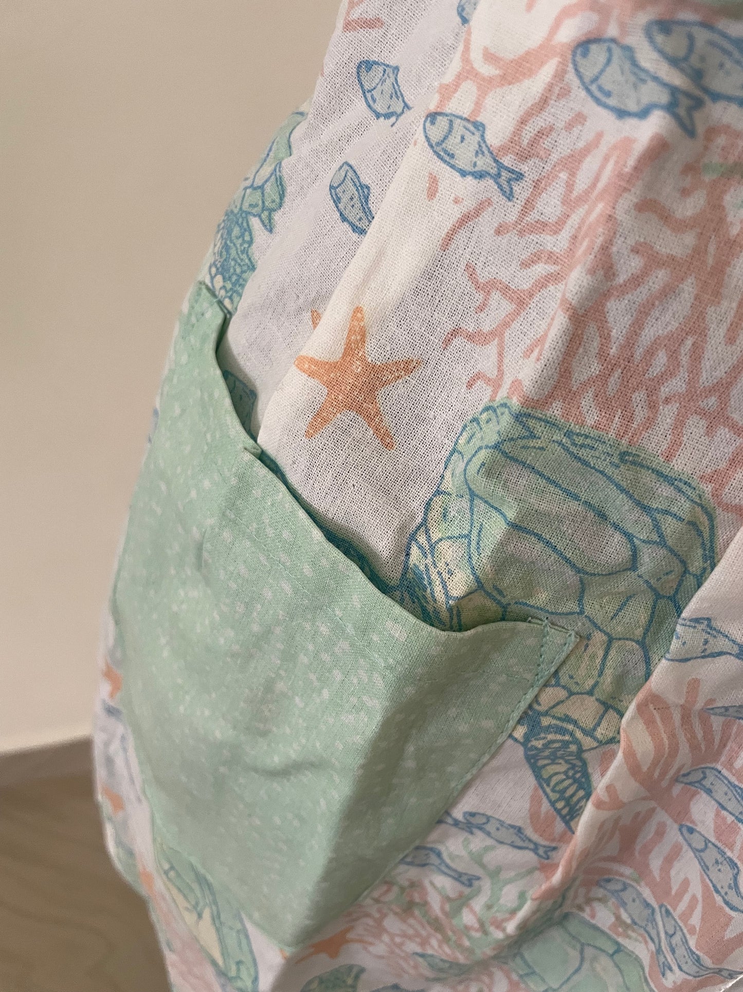 Tortoise Cotton Apron with Frills