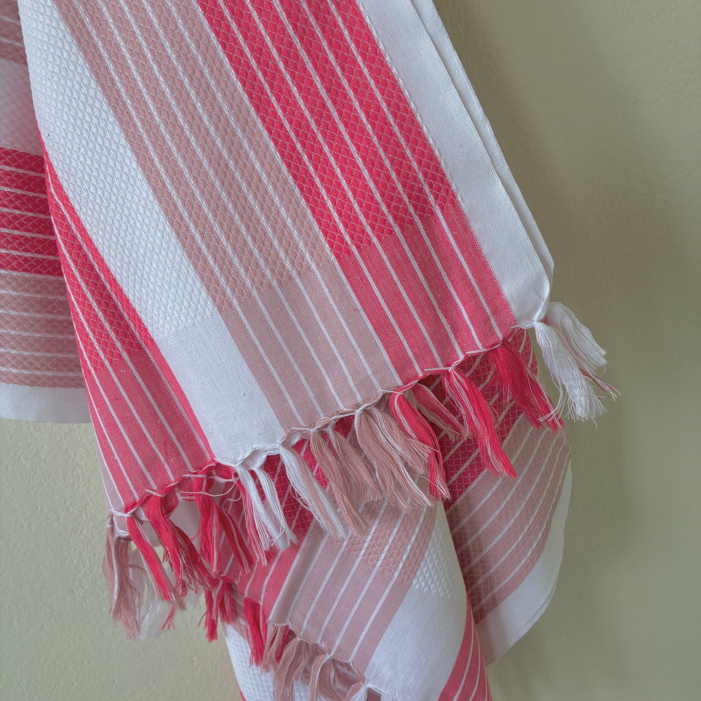 Pink and Mauve Stripes Cotton Bath Towels