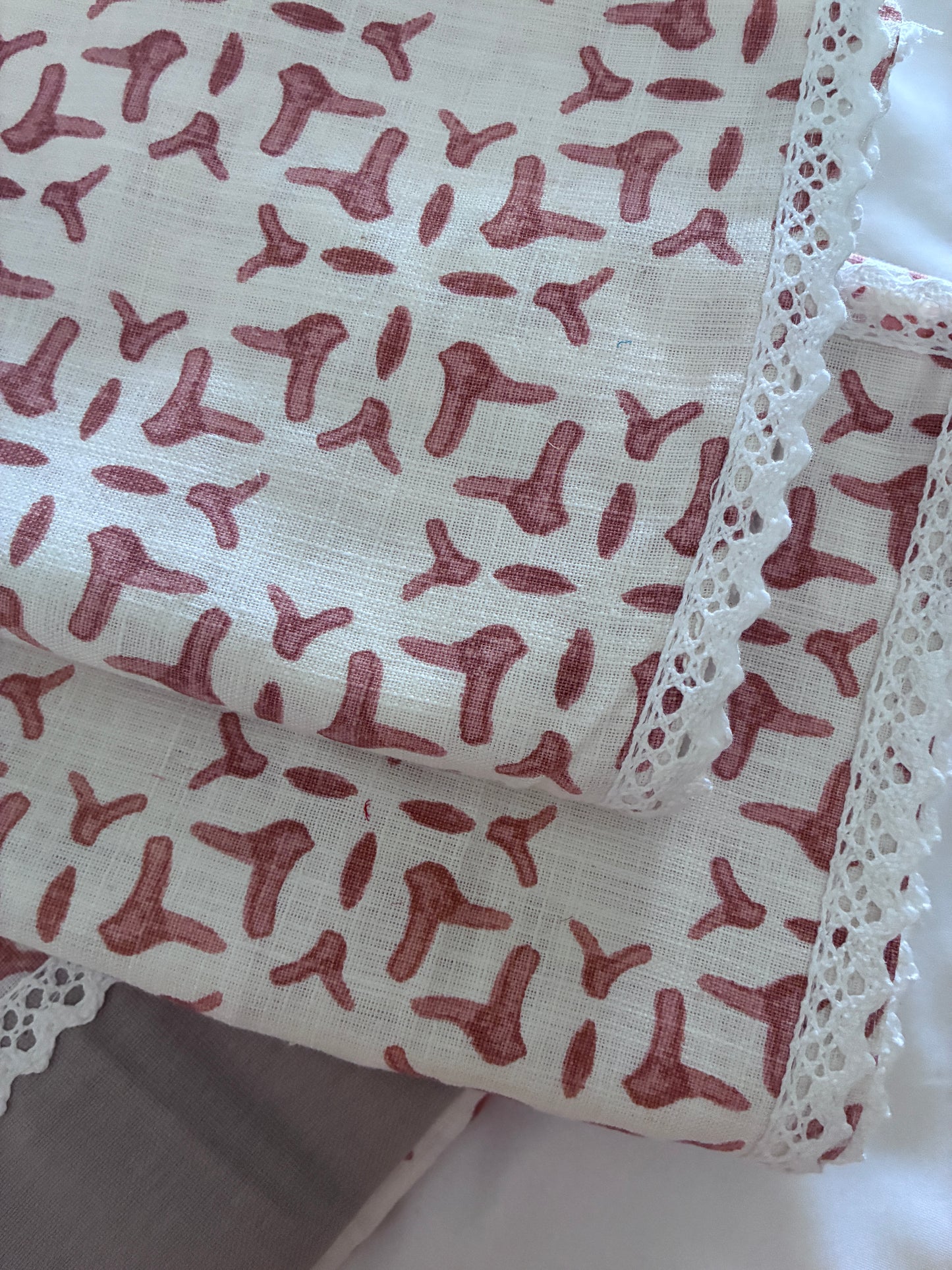 Lace King Size Cotton Bedspread 100x110 in