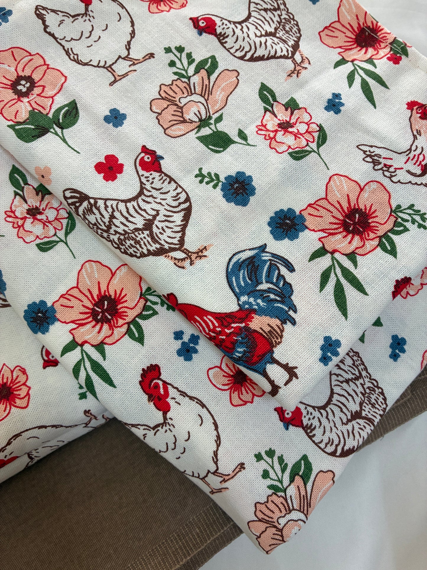 Rooster King Size Cotton Bedspread 100x110 in