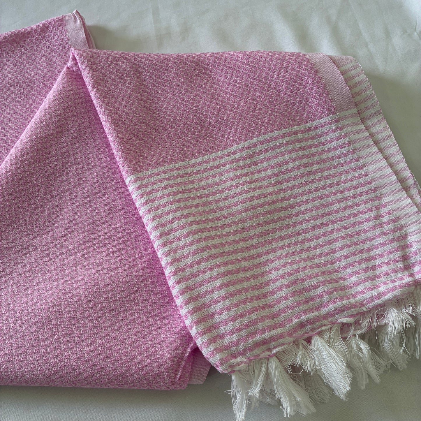Pink Extra Long Cotton Bath Towel