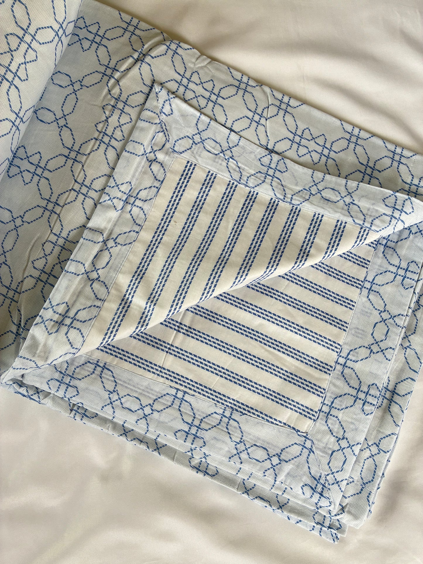 Blue Abstract Cotton Double Size Dohar