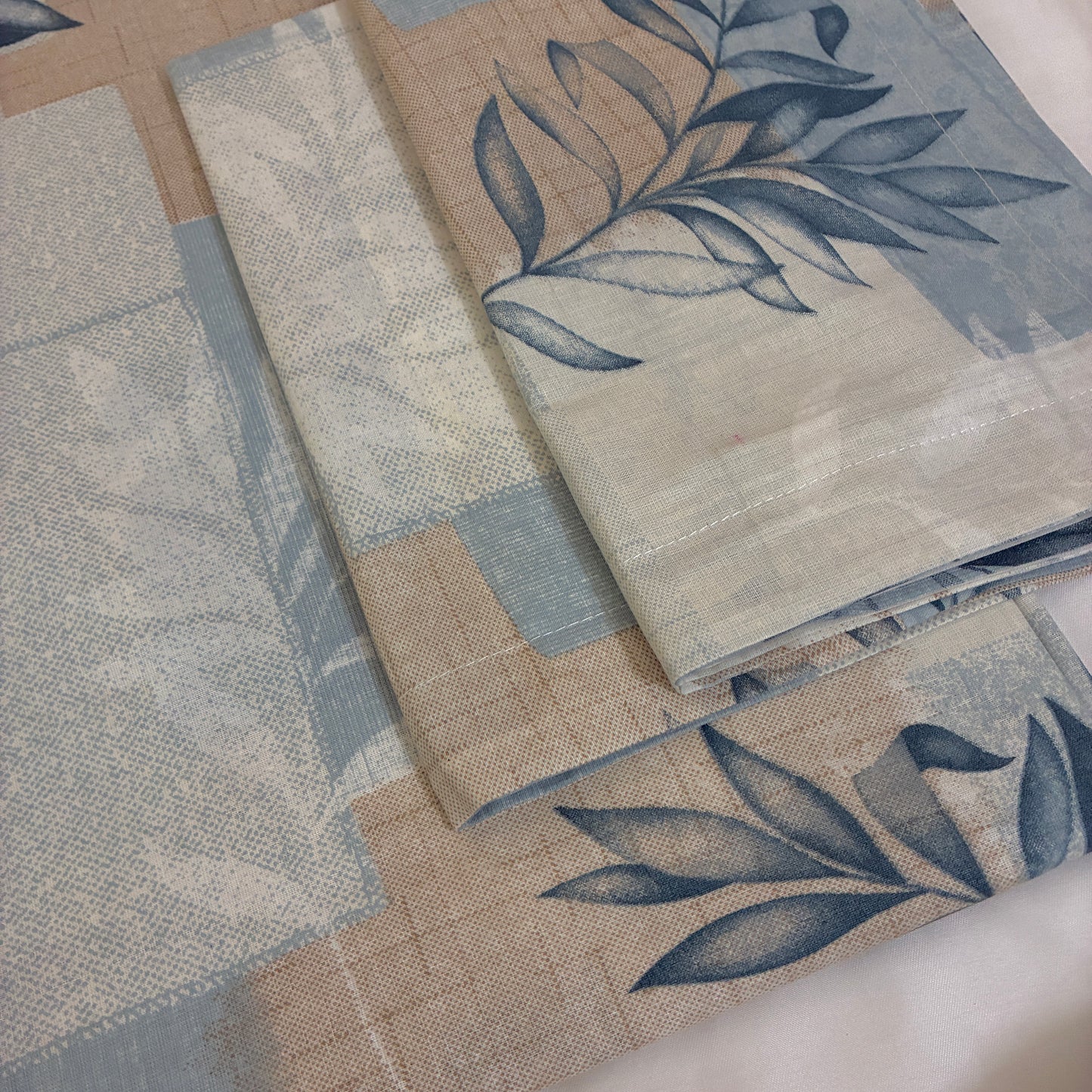 300 TC Blue Leaf King Size Cotton Bedspread 108x108 inches