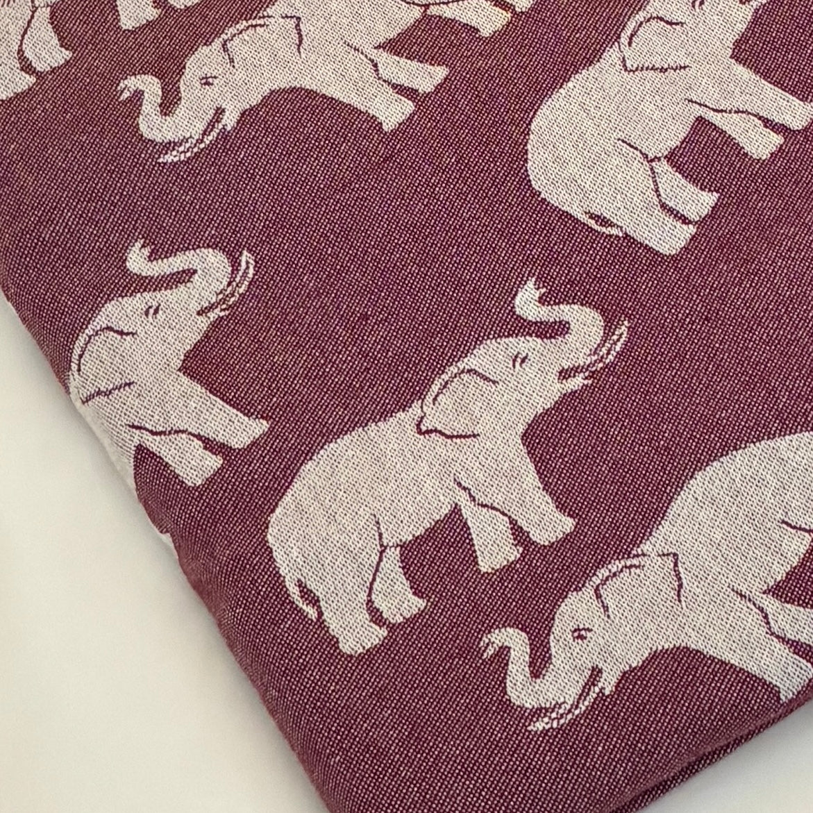 Maroon Elephant Single Size Blanket / Throw