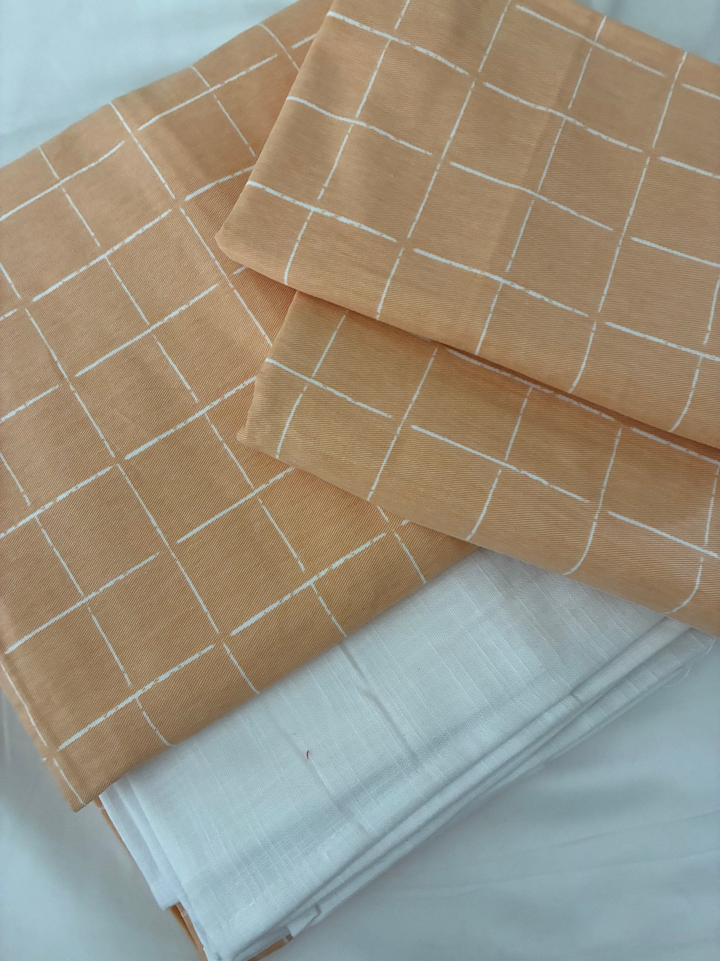 Checks King Size Cotton Bedspread 100x110 in