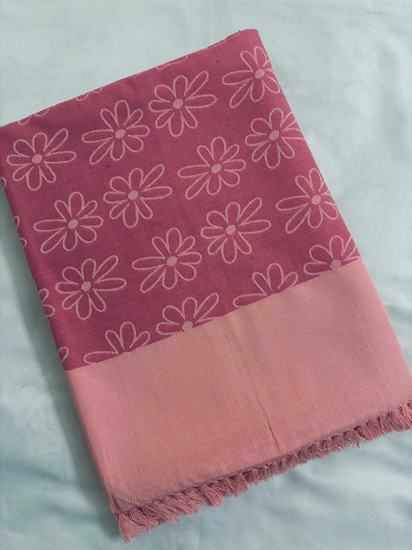 Pink Floral Single Size Blanket / Throw