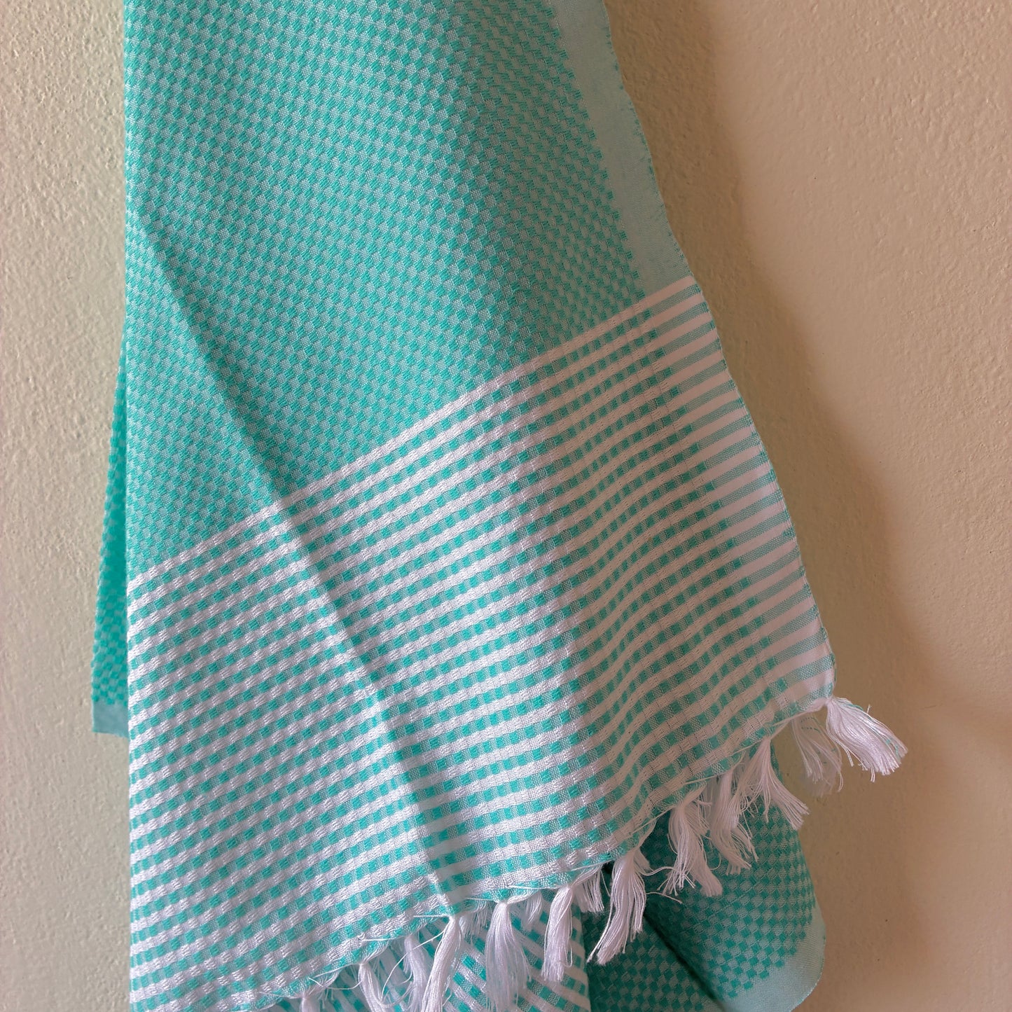 Greenish Blue Cotton Bath Towels