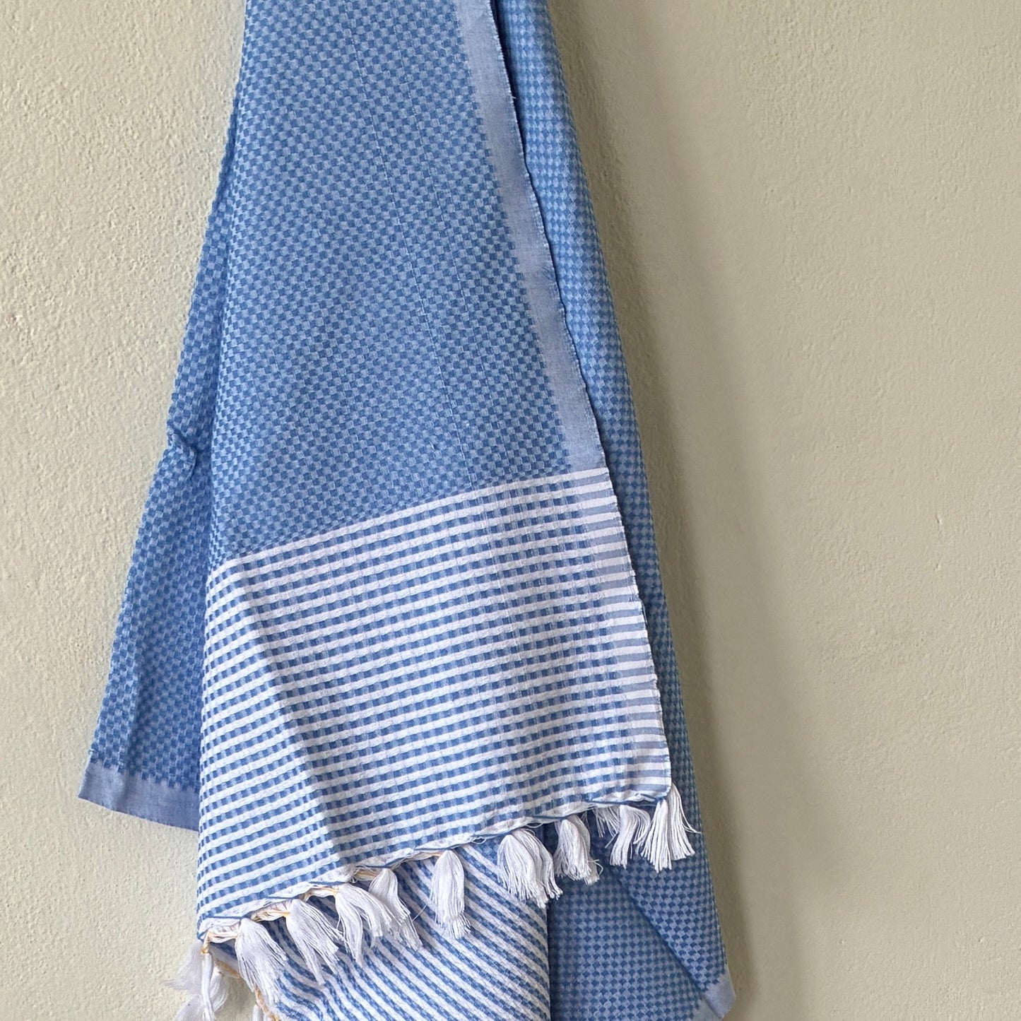 Blue Cotton Bath Towels