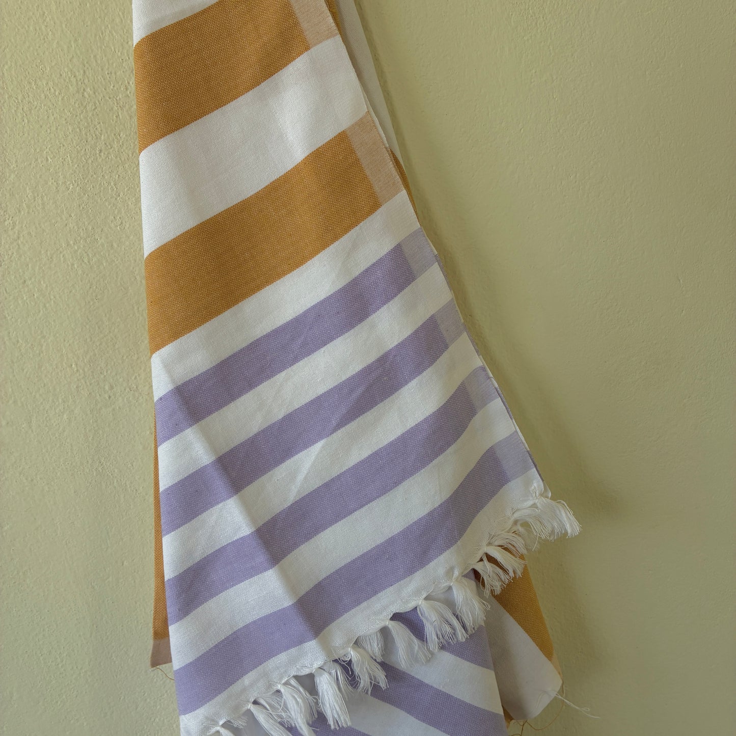 Brown with Lavender Stripes Cotton Bath Towels