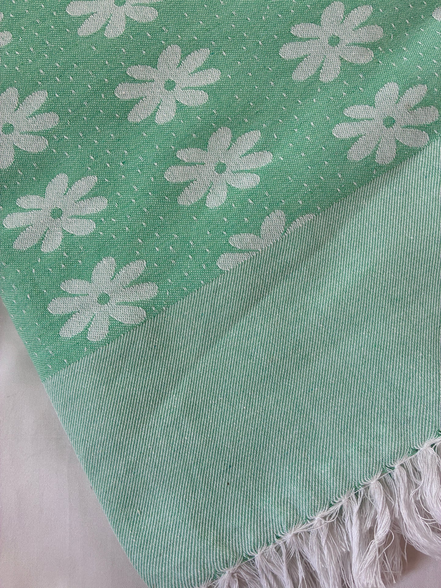 Sea Green Floral Single Size Blanket / Throw