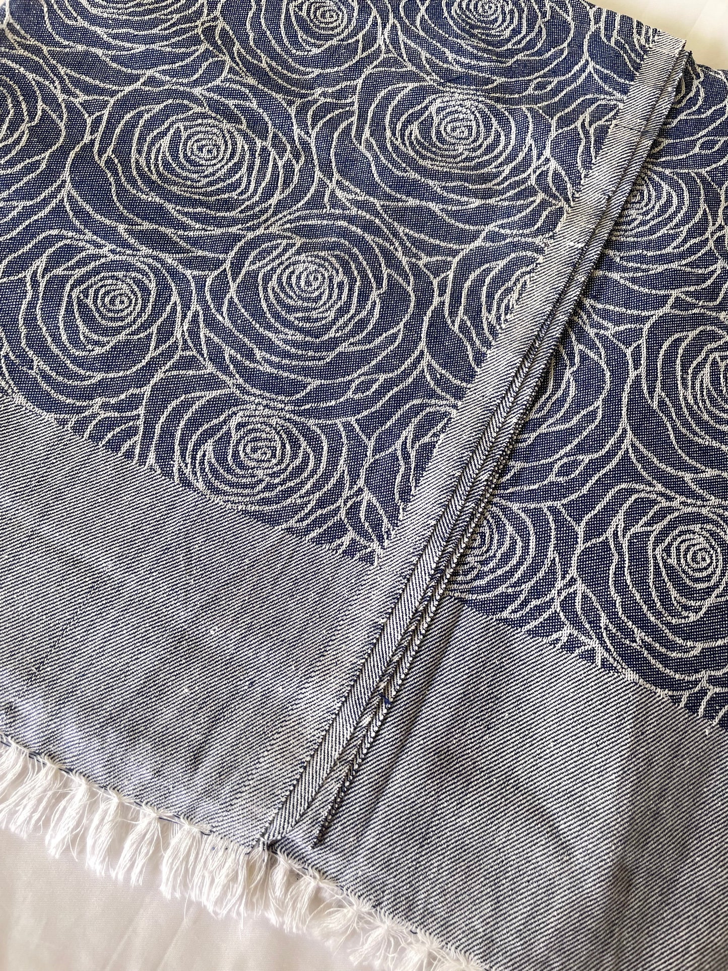 Blue Floral Blanket / Throw