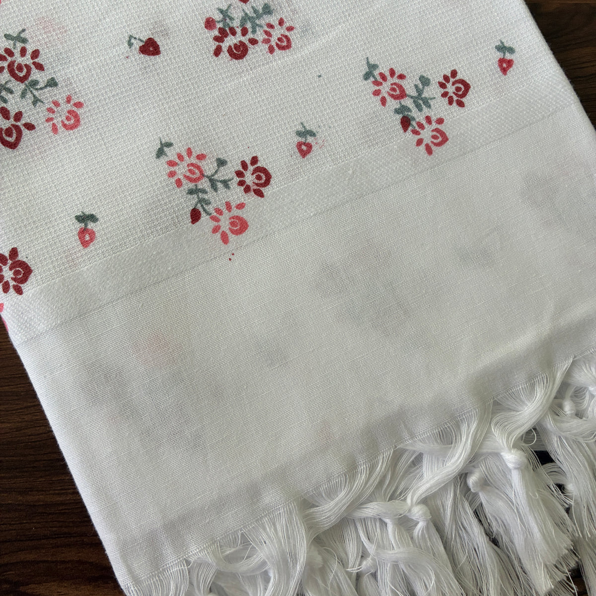 White floral Cotton Bath Towels