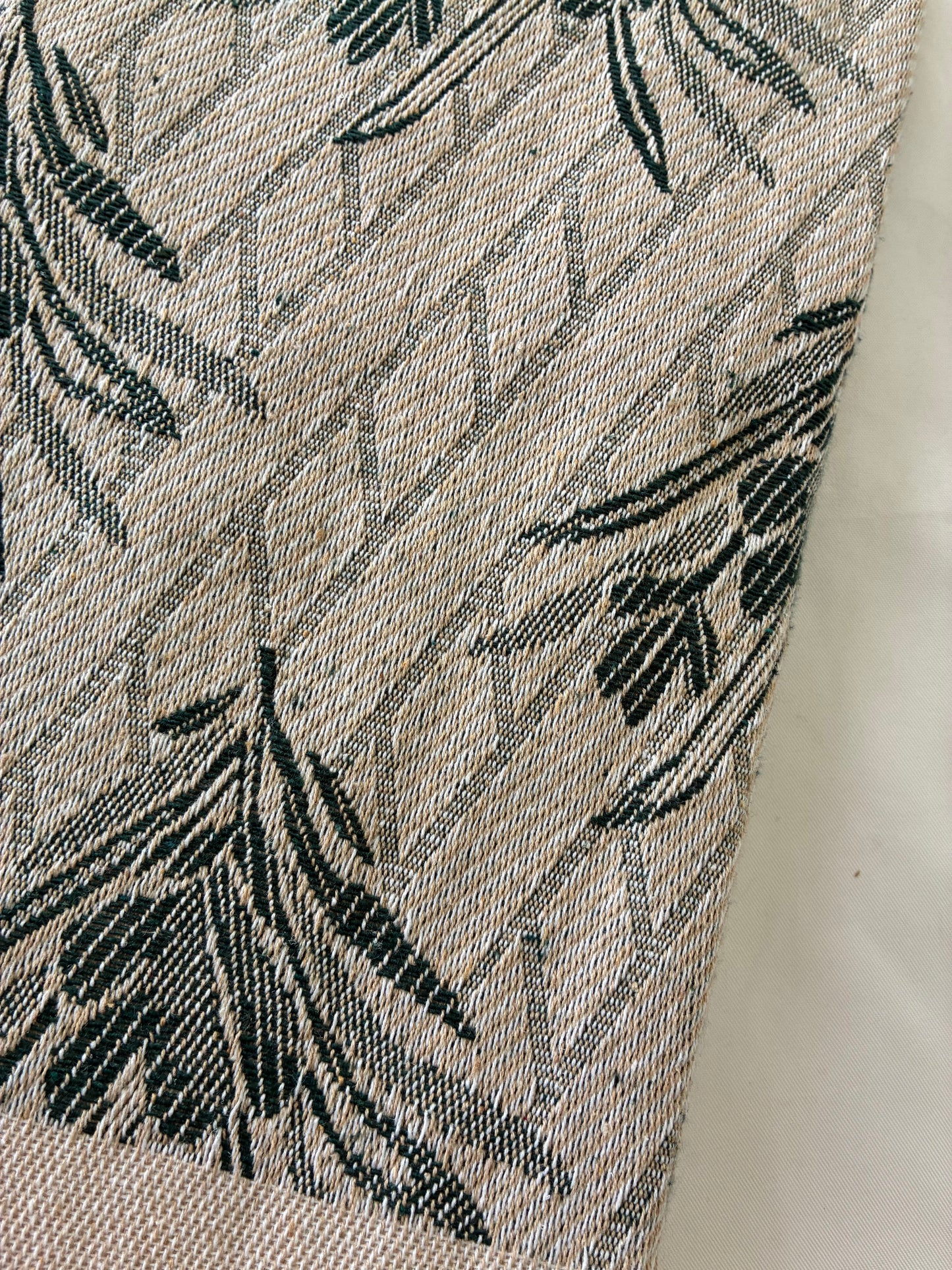 Thick Green Floral Blanket / Throw
