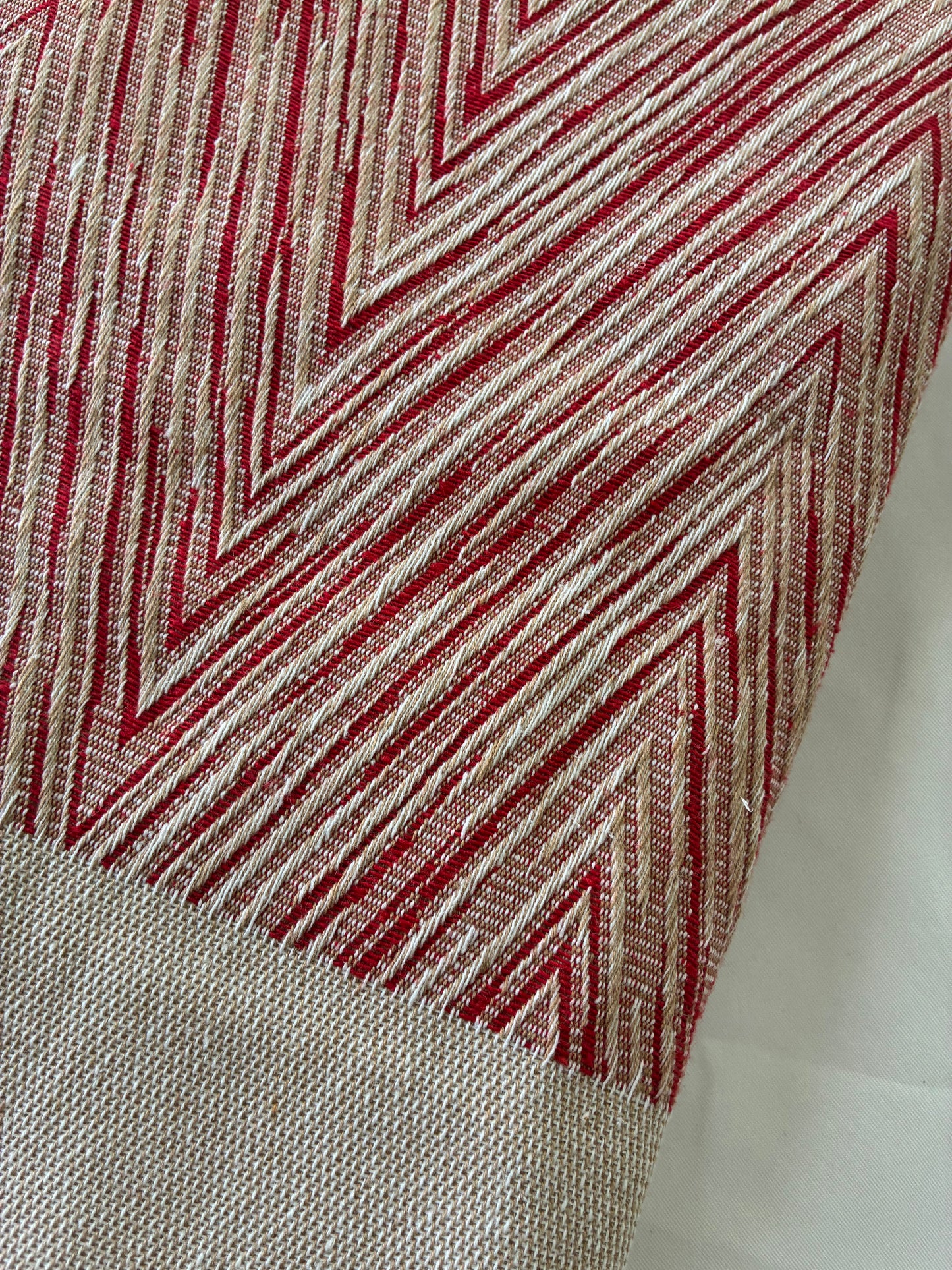 Thick Red Zig Zag Blanket / Throw