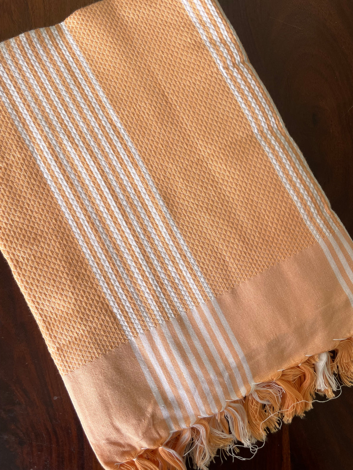 Orange Stripes Extra Long Cotton Bath Towel