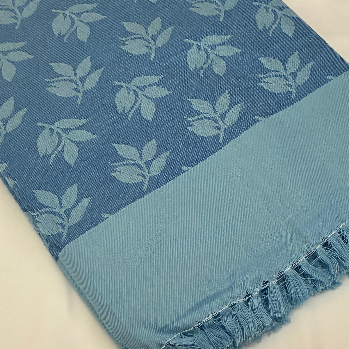 Blue Leaf Single Size Blanket / Throw