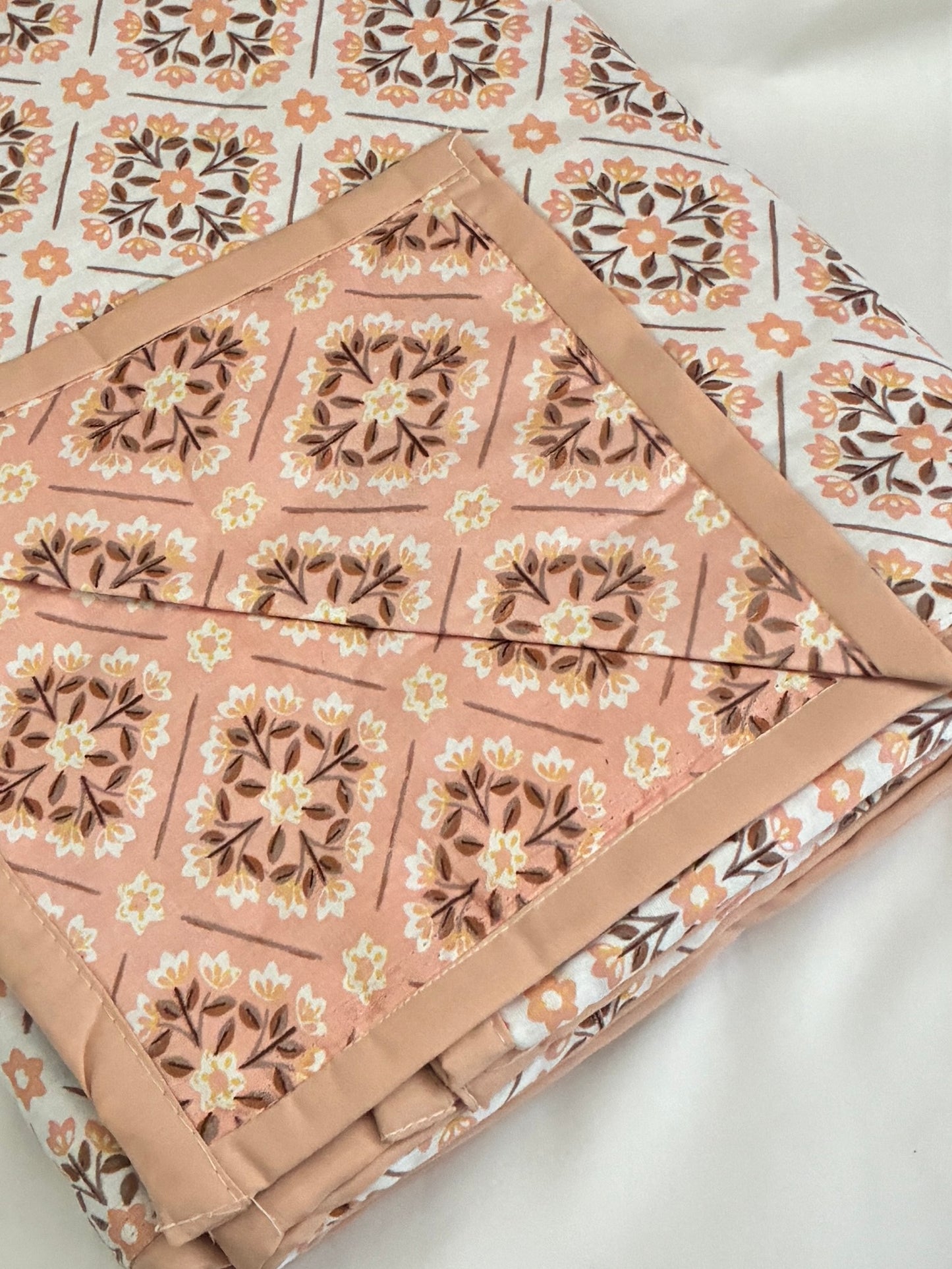 Peach Blossom Single Size Cotton Dohar
