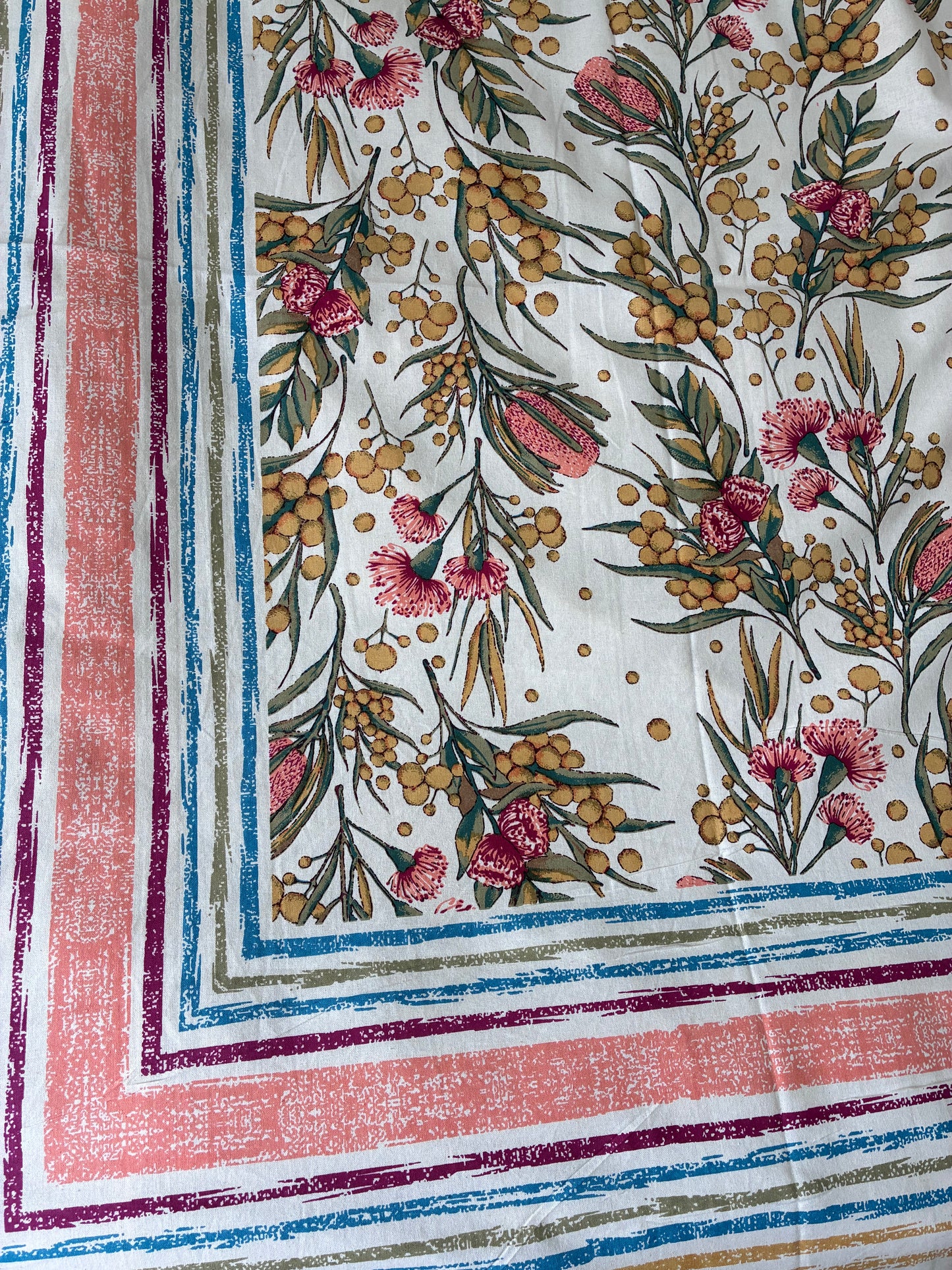 Premium Floral Print King Size Cotton Bedspread 108 x 108 in